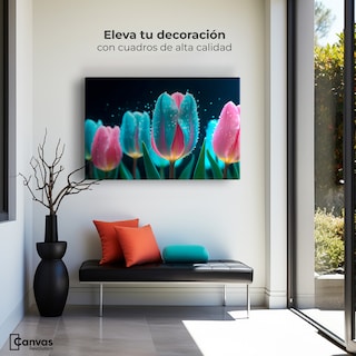 Foto 3 | Cuadro Decorativo Canvas Tulipanes Fragancia 90x60