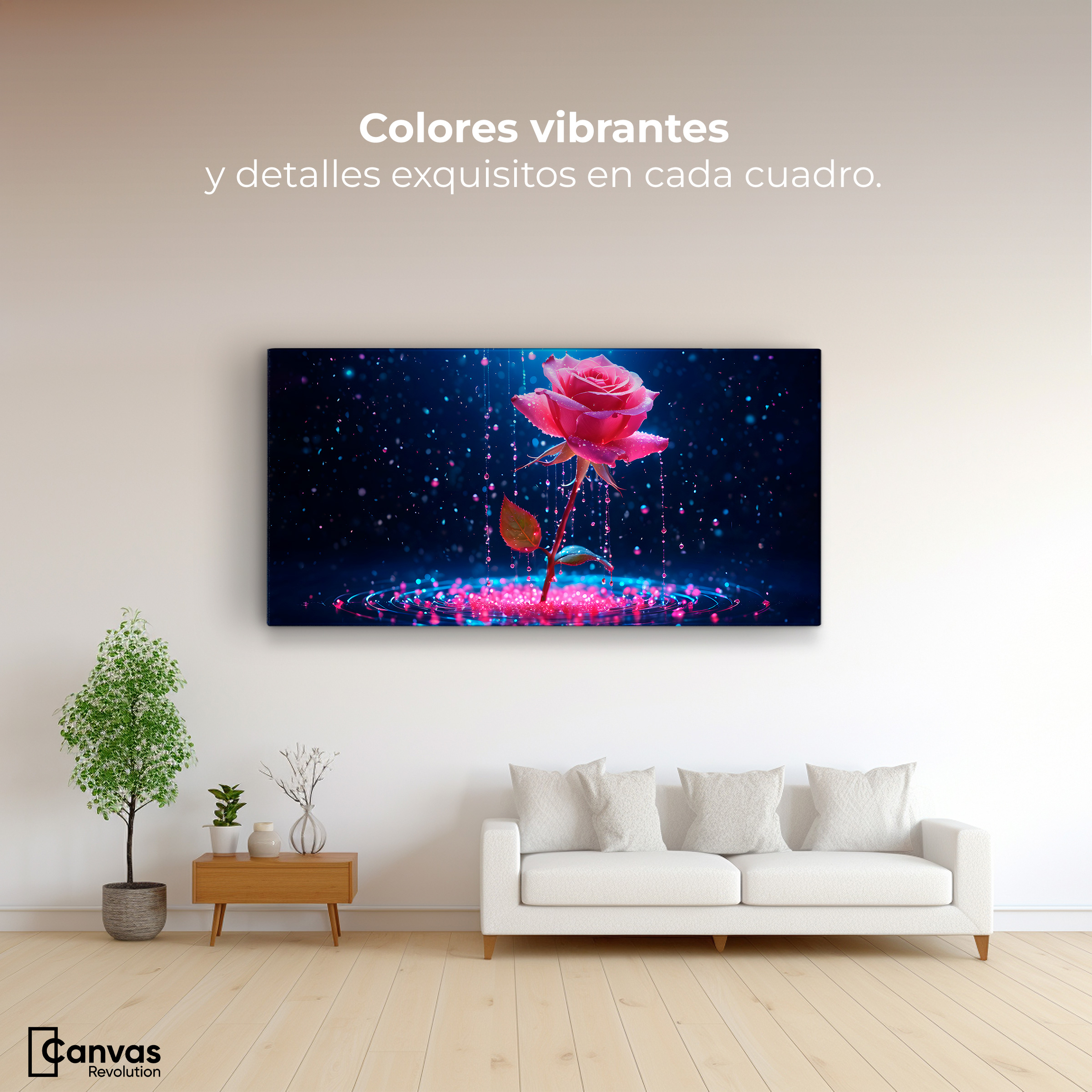 Foto 3 pulgar | Cuadro Decorativo Canvas Rosa Magia Pura 120x60