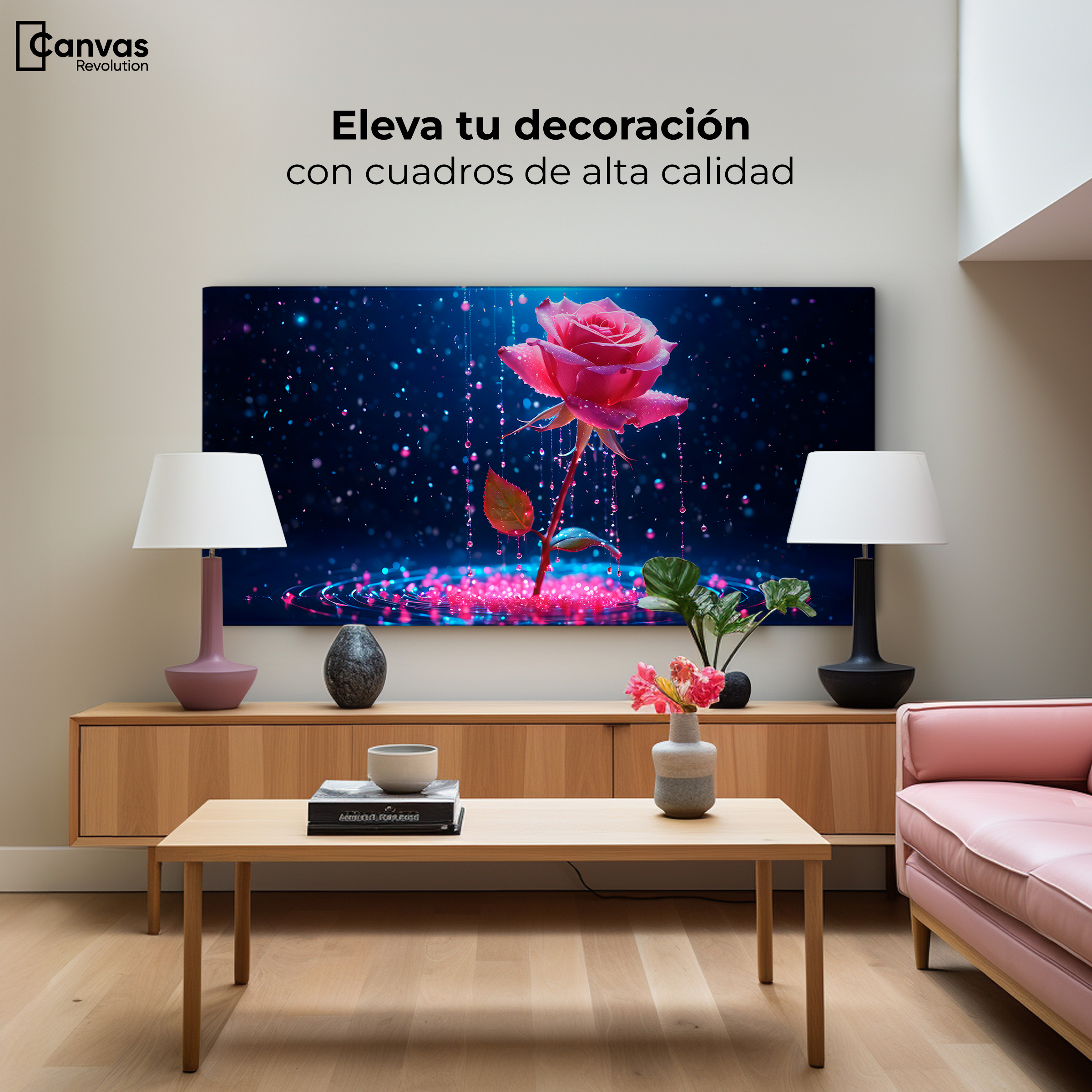 Foto 4 pulgar | Cuadro Decorativo Canvas Rosa Magia Pura 120x60