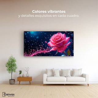 Foto 2 | Cuadro Decorativo Canvas Rosa Radiante Sueño 120x60