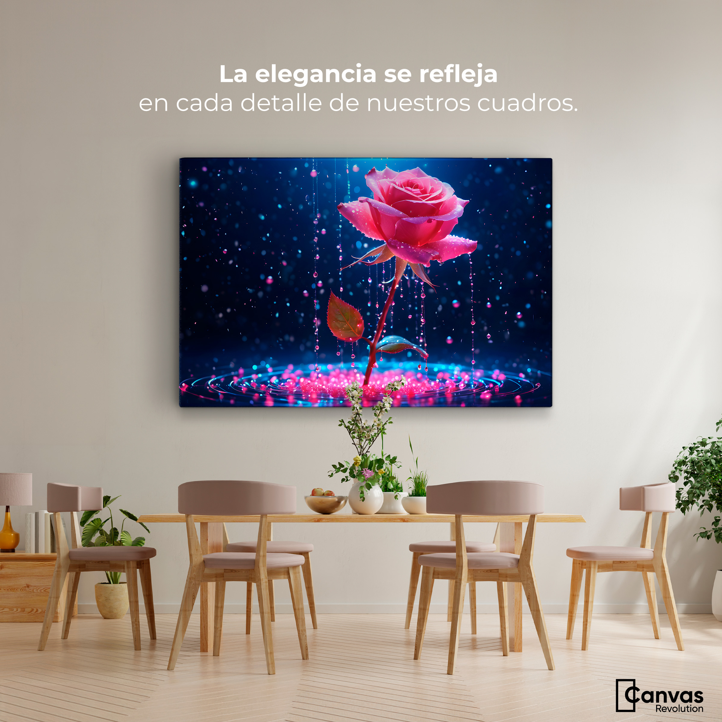Foto 3 pulgar | Cuadro Decorativo Canvas Rosa Magia Pura 90x60