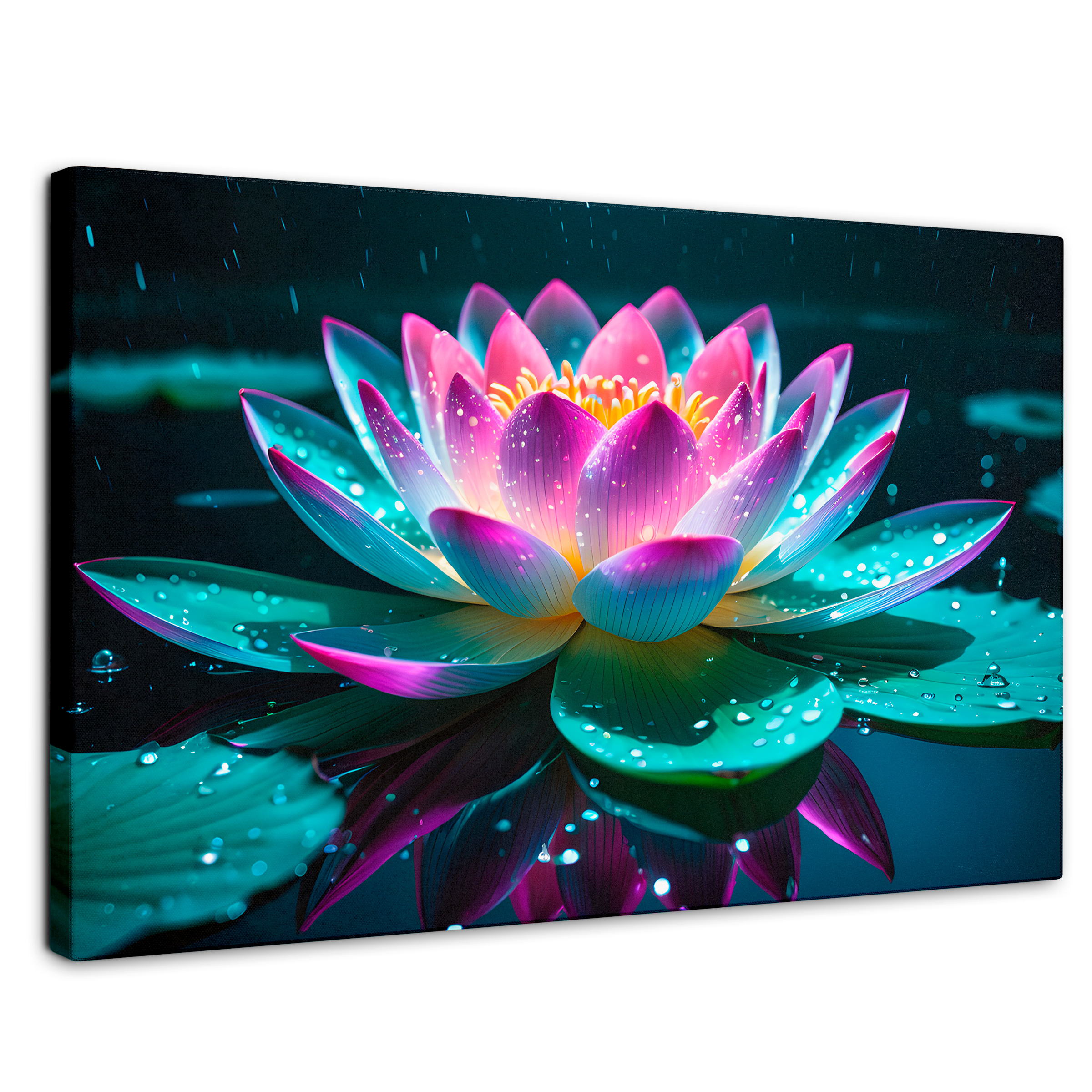 Foto 2 pulgar | Cuadro Decorativo Canvas Loto Brillo Divino 90x60