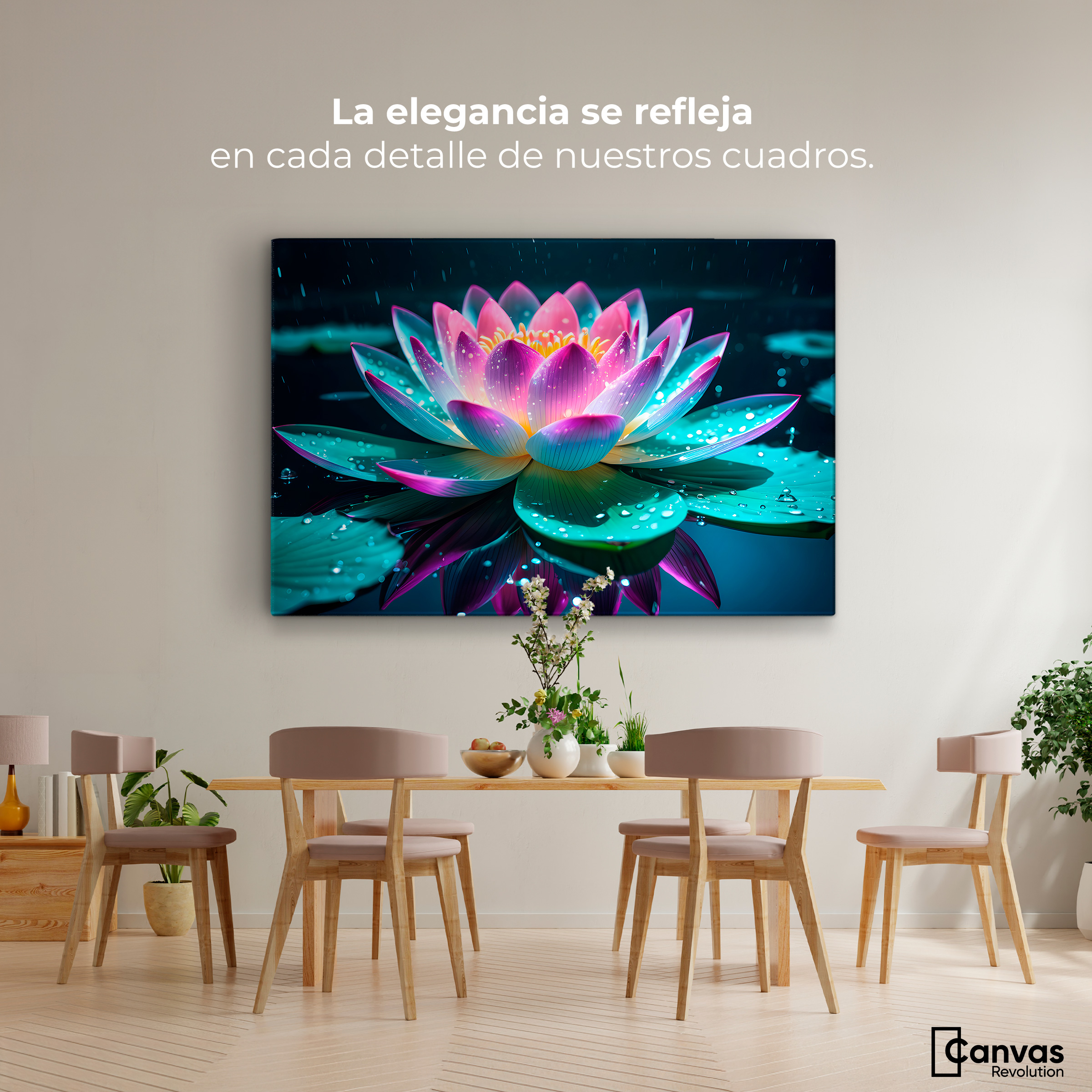 Foto 3 pulgar | Cuadro Decorativo Canvas Loto Brillo Divino 90x60