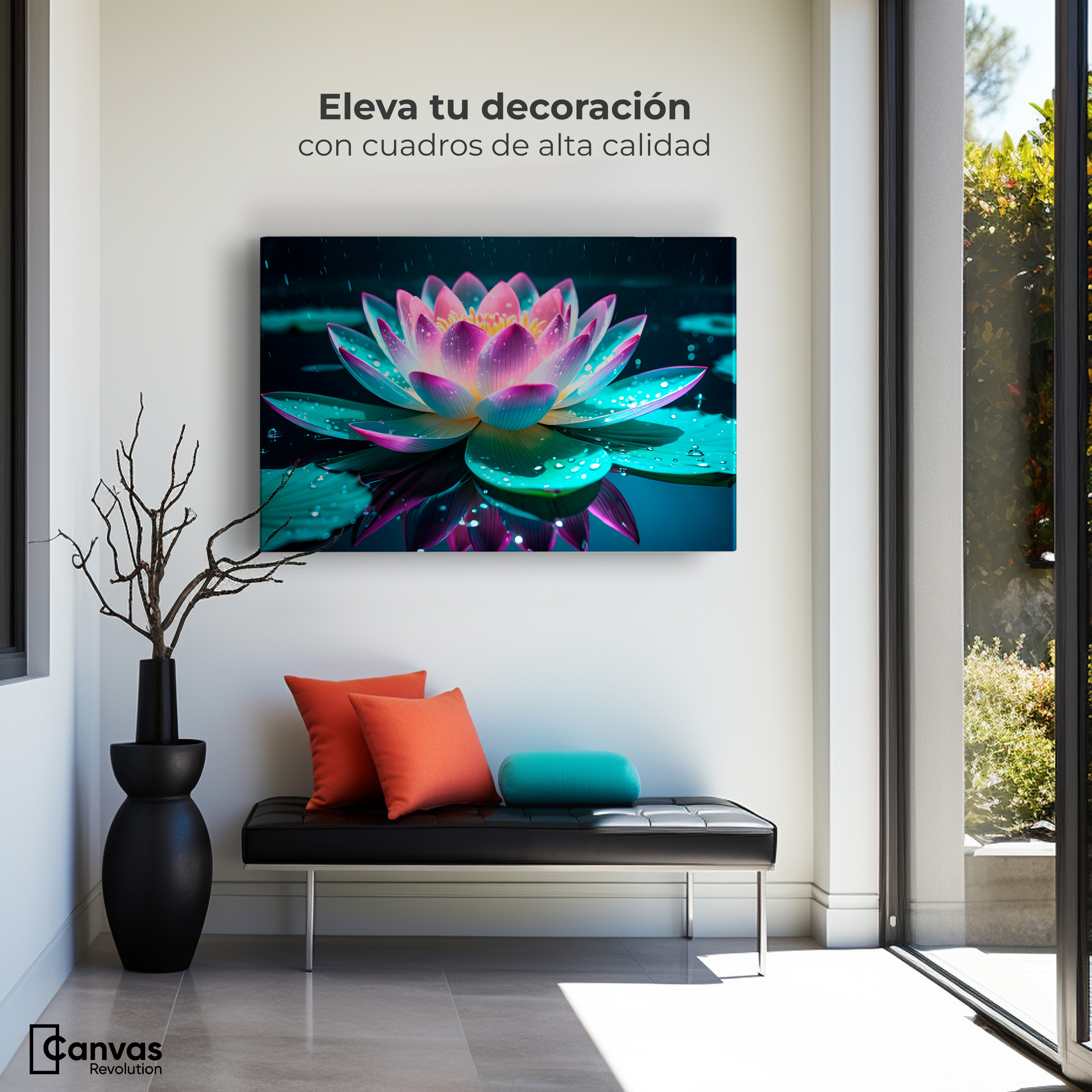 Foto 4 pulgar | Cuadro Decorativo Canvas Loto Brillo Divino 90x60
