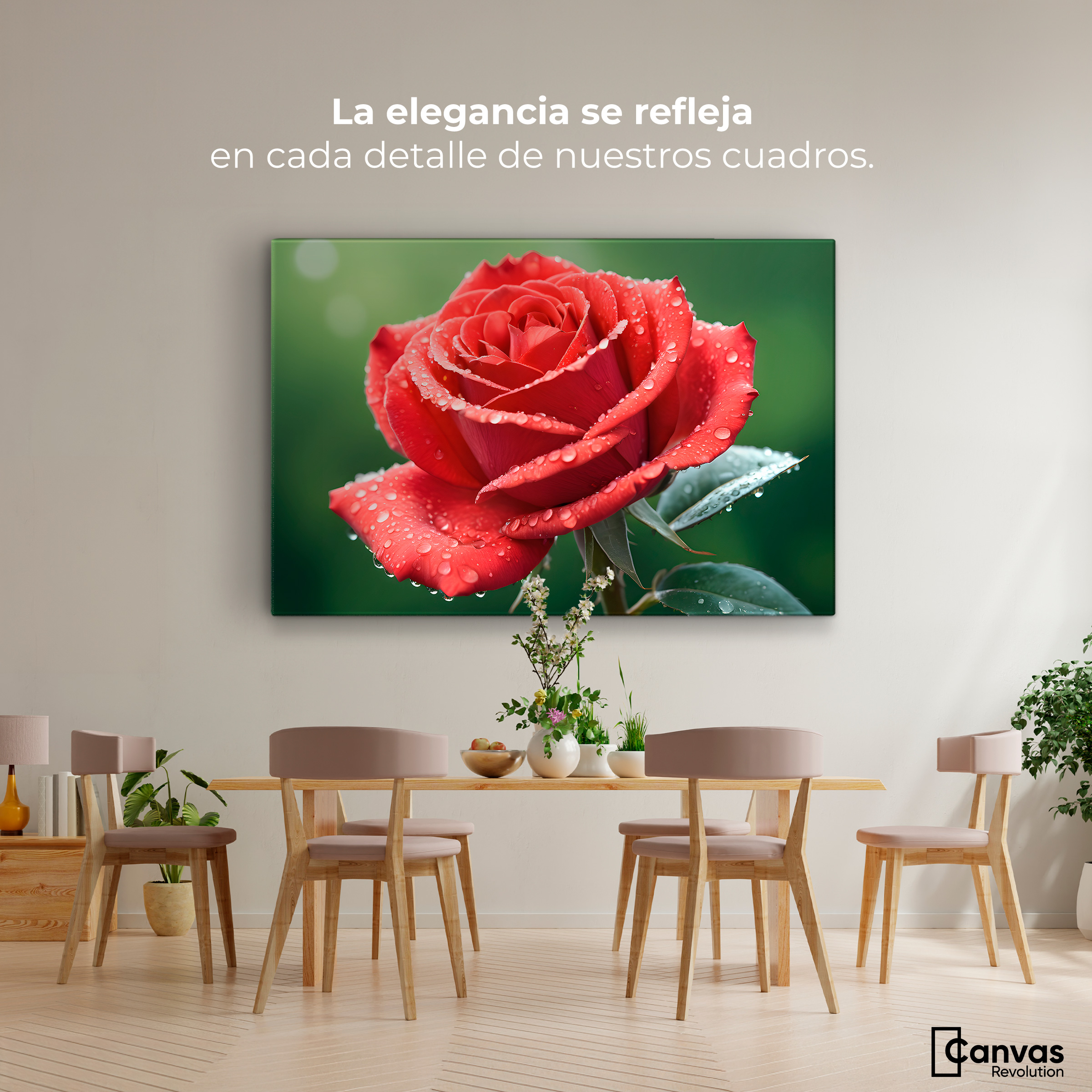 Foto 3 pulgar | Cuadro Decorativo Canvas Brillo Rosa Luz 90x60