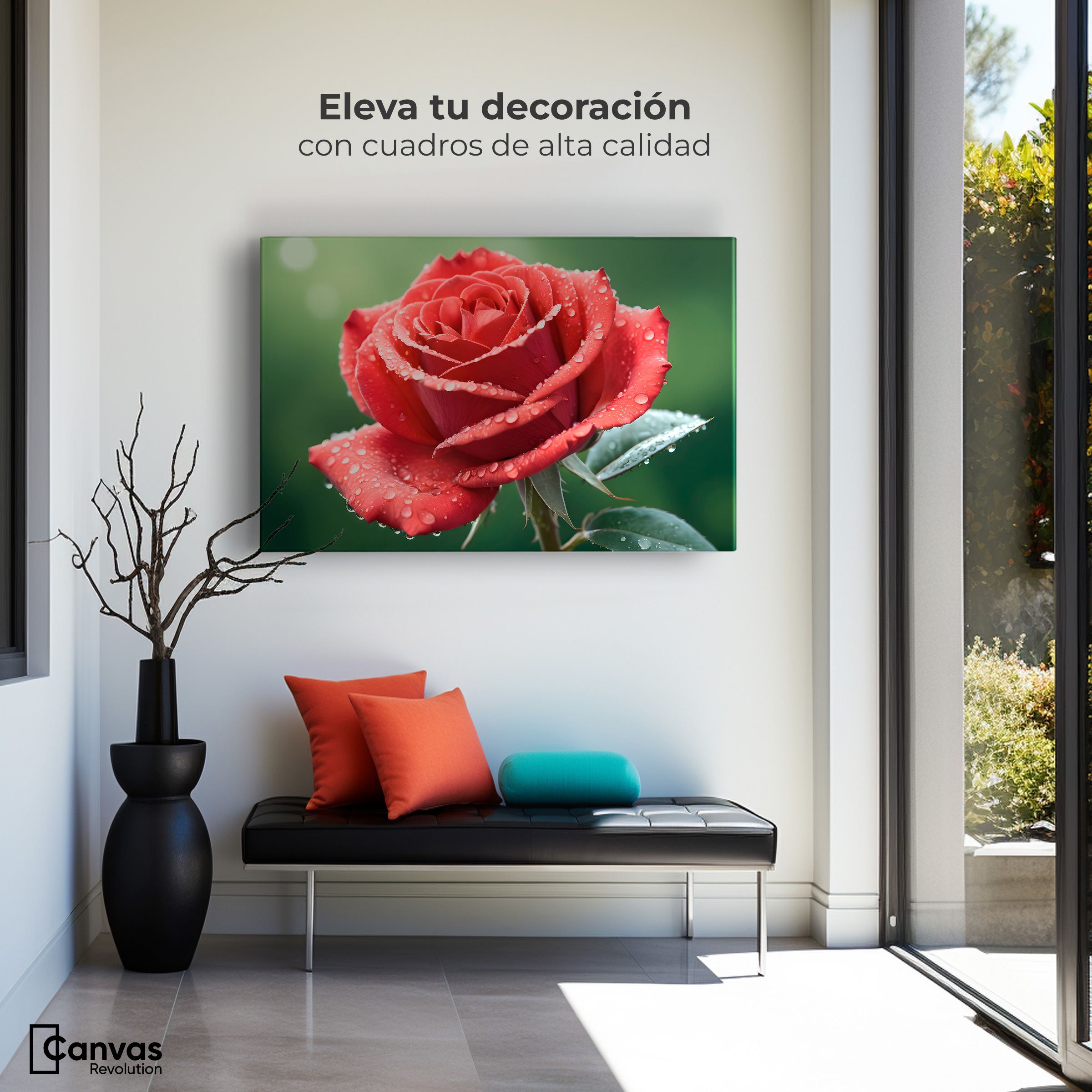 Foto 4 pulgar | Cuadro Decorativo Canvas Brillo Rosa Luz 90x60