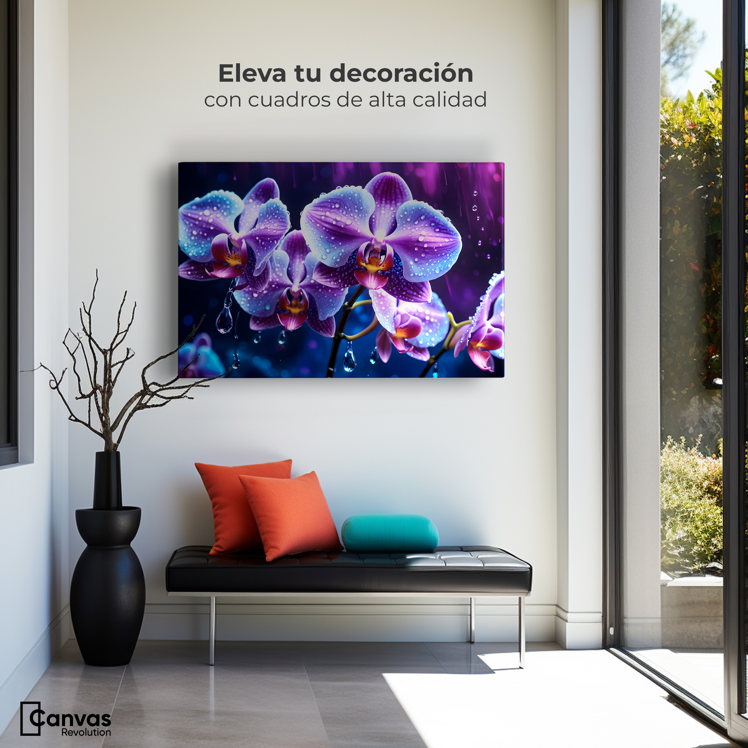 Foto 4 pulgar | Cuadro Decorativo Canvas Orquídea Luz Sutil 90x60