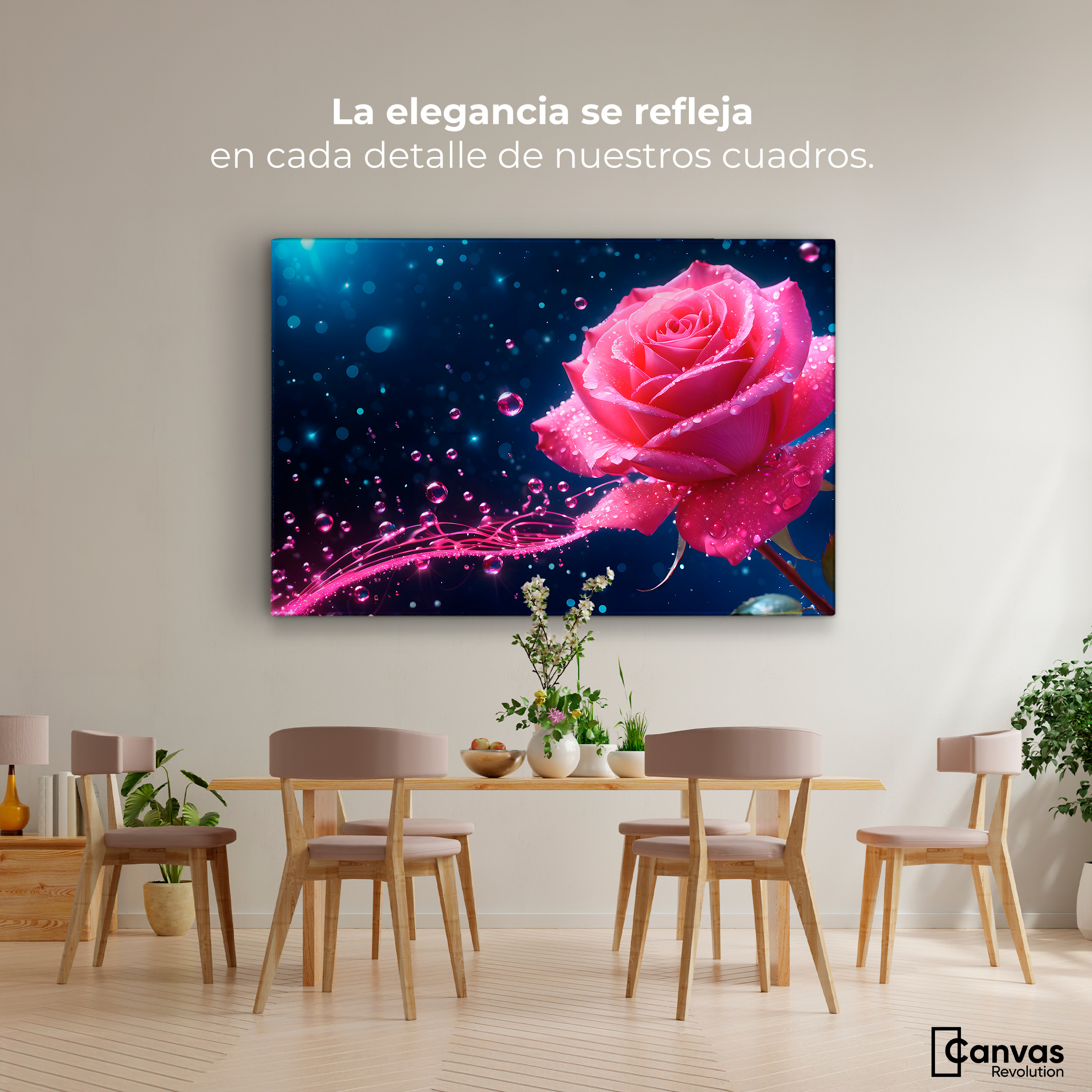 Foto 3 pulgar | Cuadro Decorativo Canvas Rosa Radiante Sueño 90x60