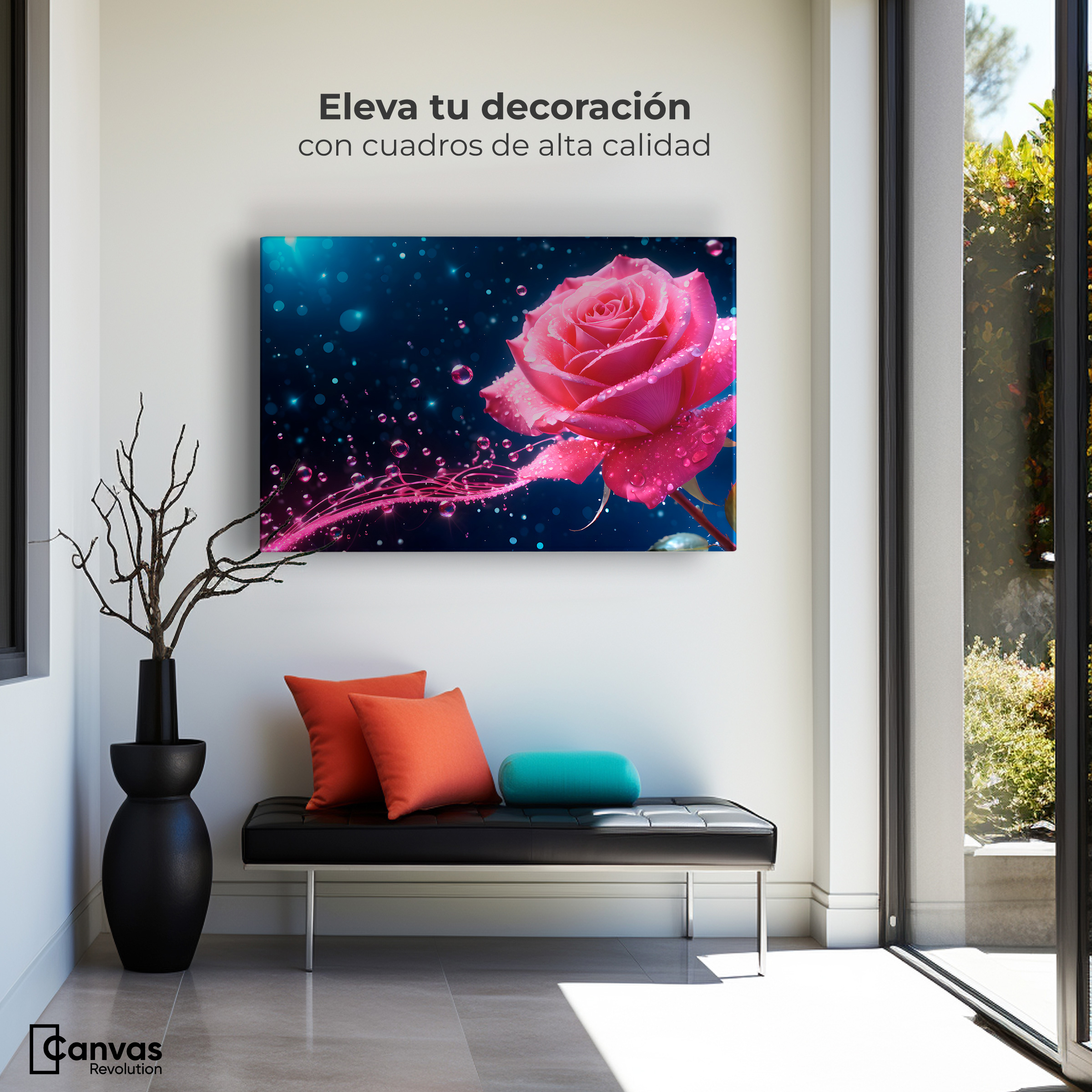 Foto 4 pulgar | Cuadro Decorativo Canvas Rosa Radiante Sueño 90x60