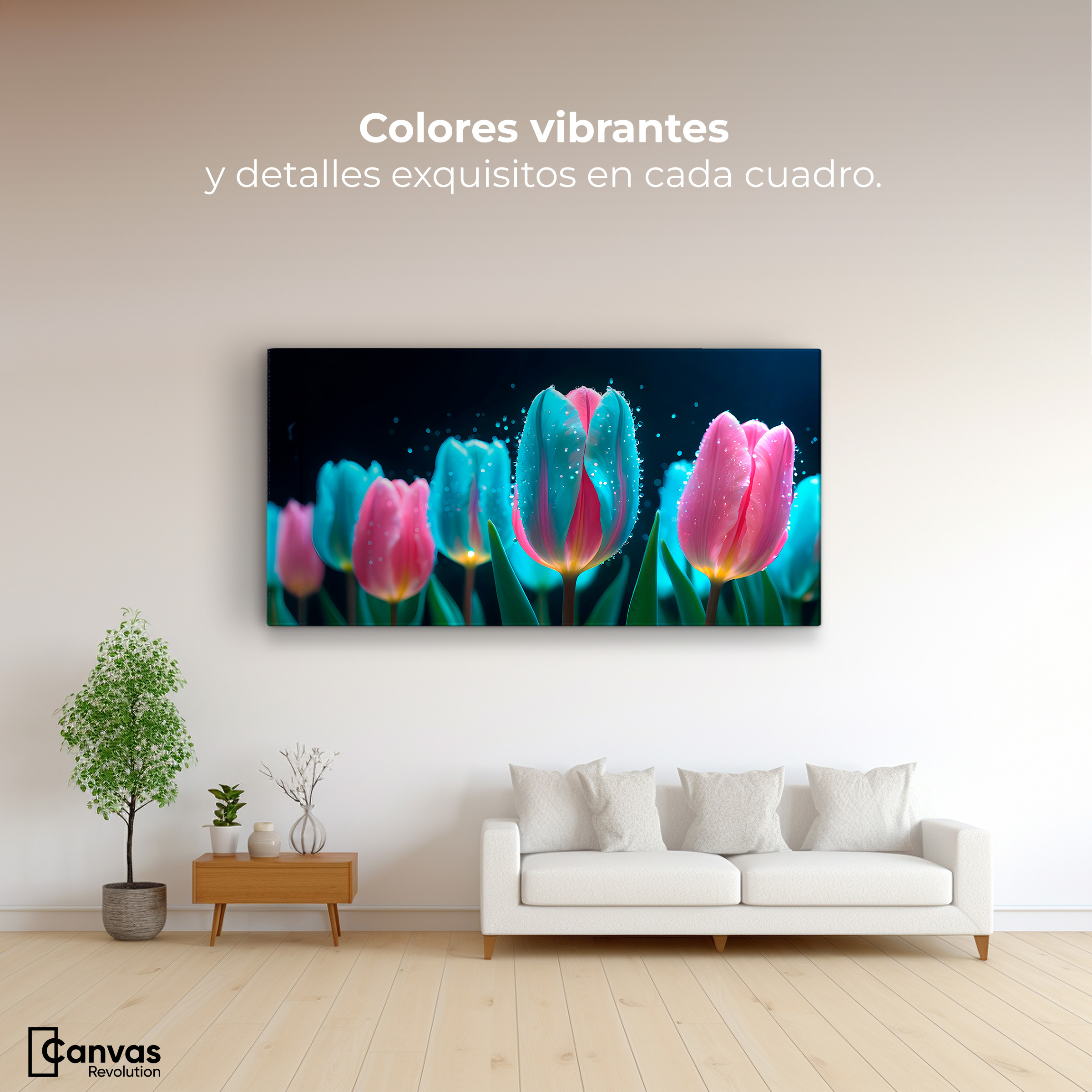 Foto 3 pulgar | Cuadro Decorativo Canvas Tulipanes Fragancia 120x60