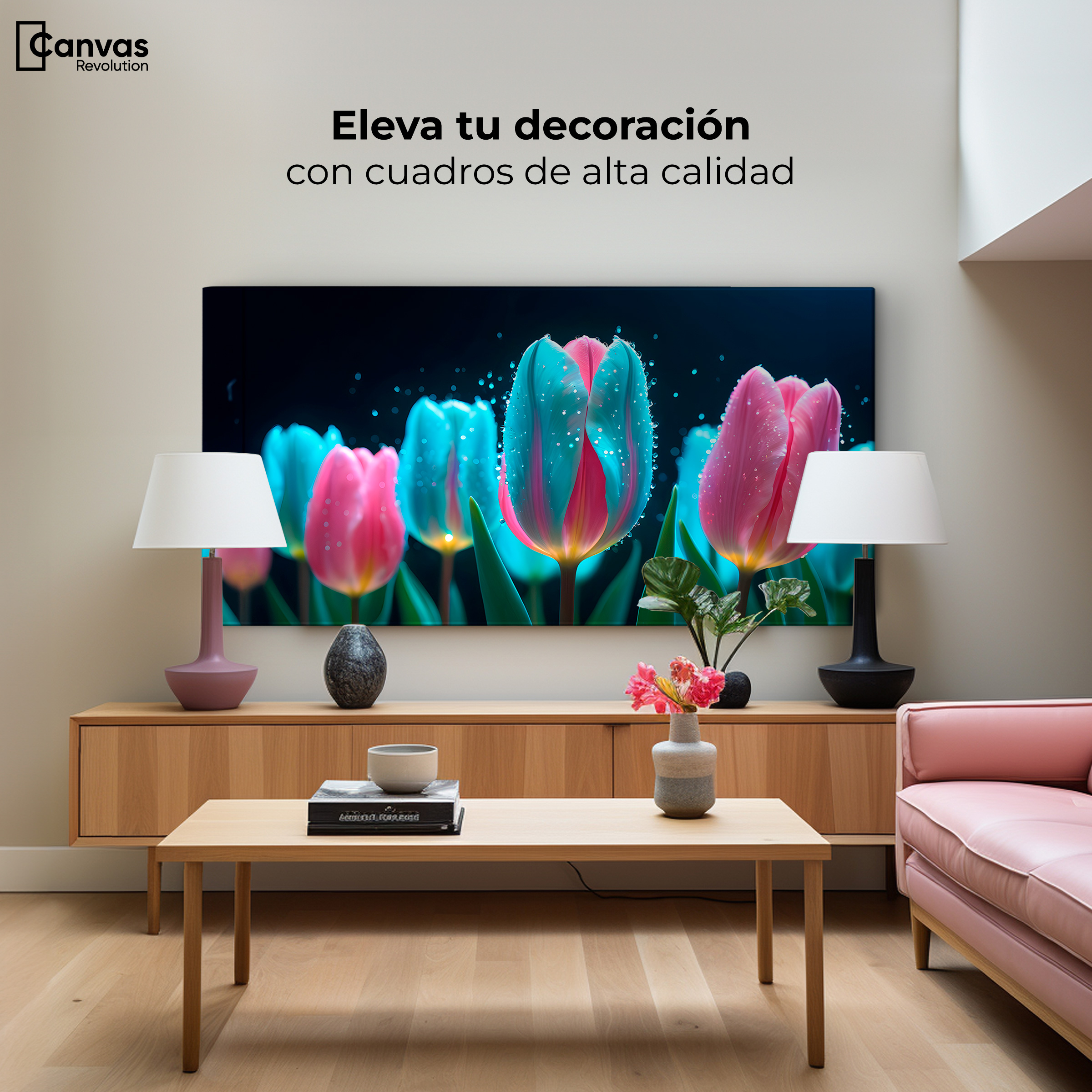 Foto 4 pulgar | Cuadro Decorativo Canvas Tulipanes Fragancia 120x60