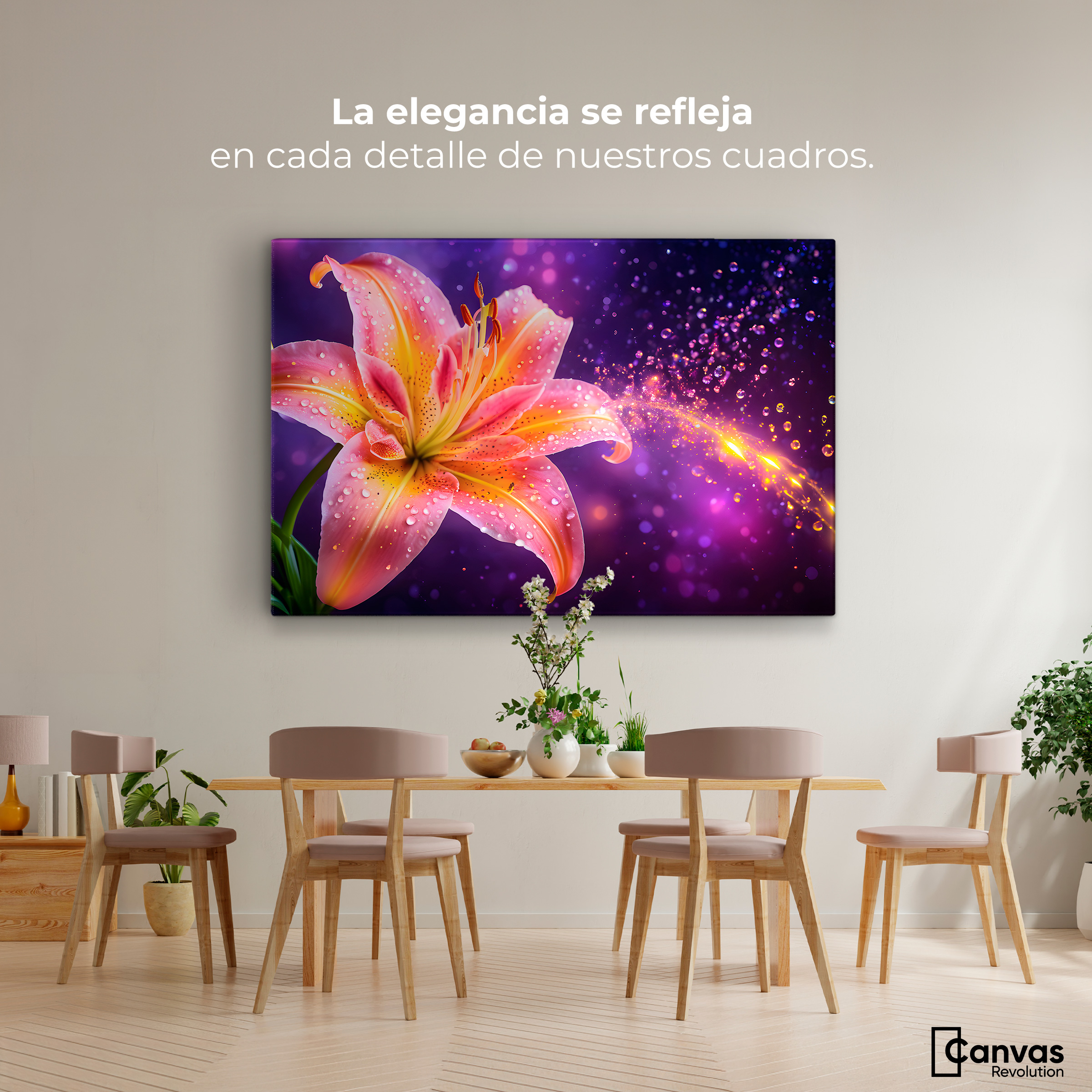 Foto 3 pulgar | Cuadro Decorativo Canvas Lirio Celestial 90x60