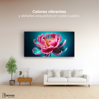 Foto 2 | Cuadro Decorativo Canvas Peonía Radiante 120x60