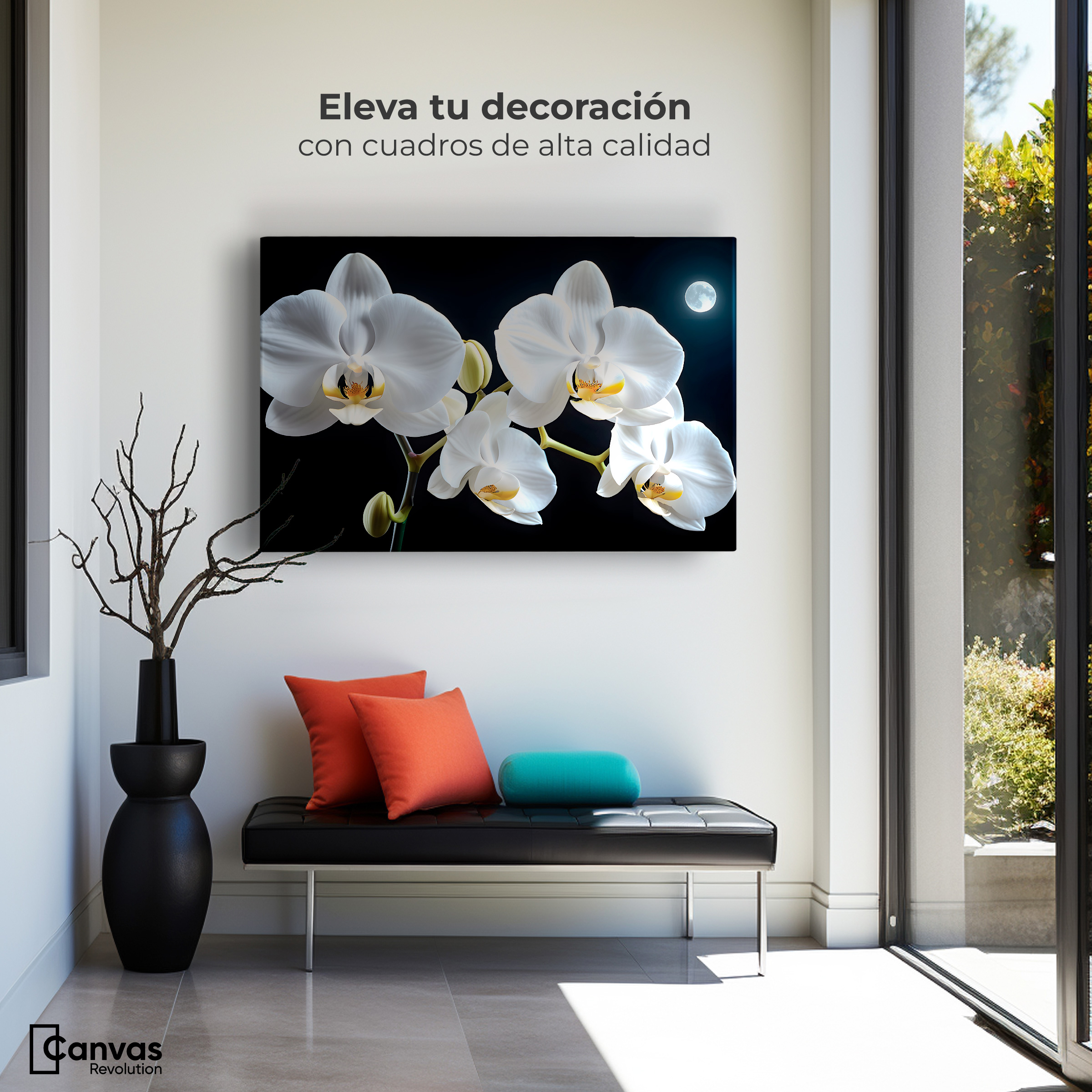 Foto 4 pulgar | Cuadro Decorativo Canvas Orquídeas De Noche 90x60