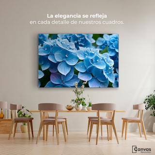 Foto 2 | Cuadro Decorativo Canvas Hortensia Azulada 90x60