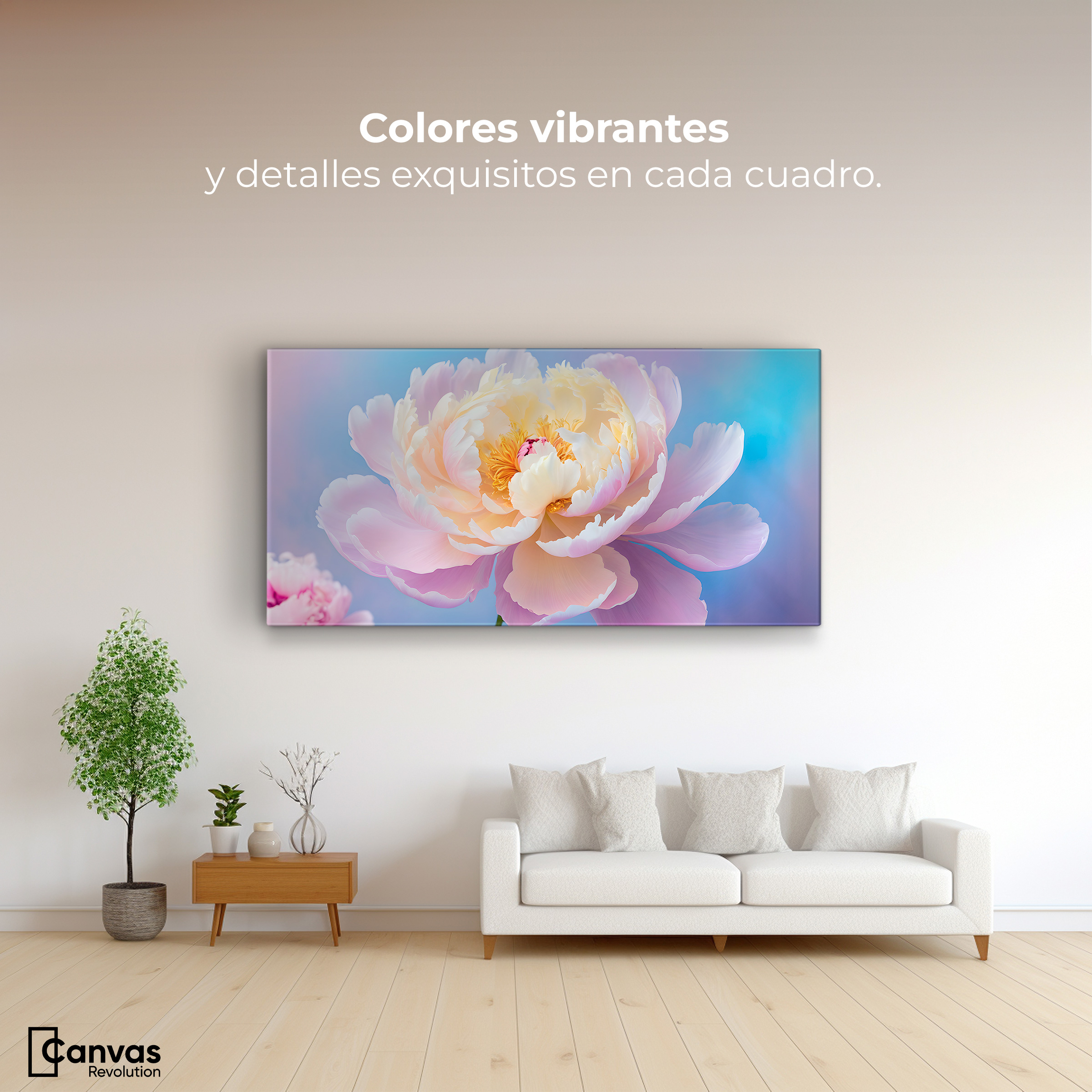 Foto 2 | Cuadro Decorativo Canvas Peonía Luz Eterna 120x60