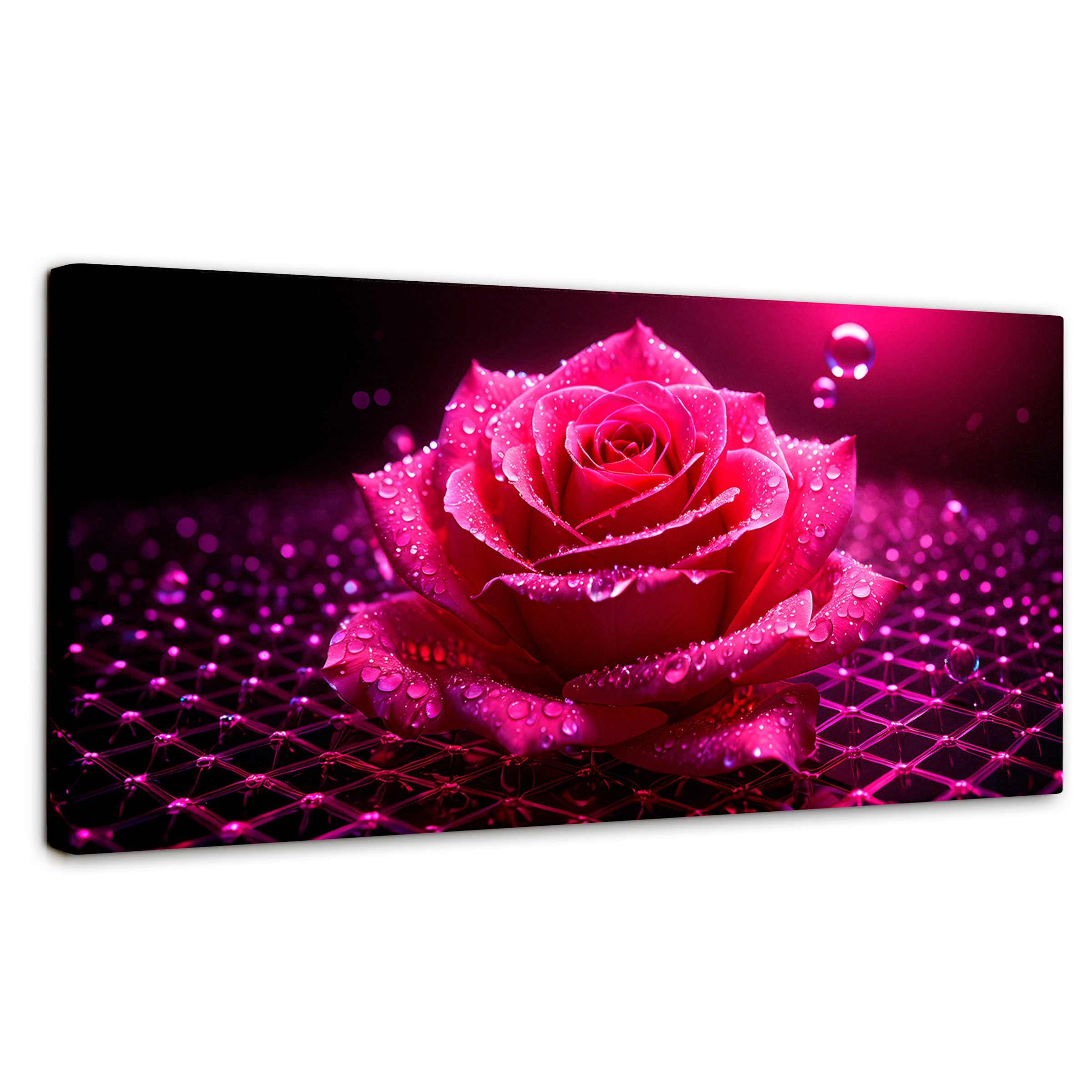 Cuadro Decorativo Canvas Rosa Red Eterna 120x60