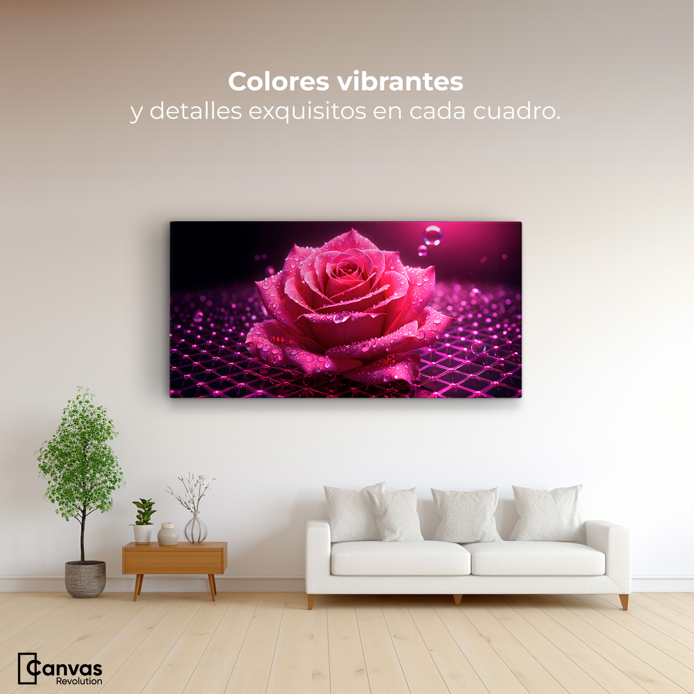 Foto 3 pulgar | Cuadro Decorativo Canvas Rosa Red Eterna 120x60