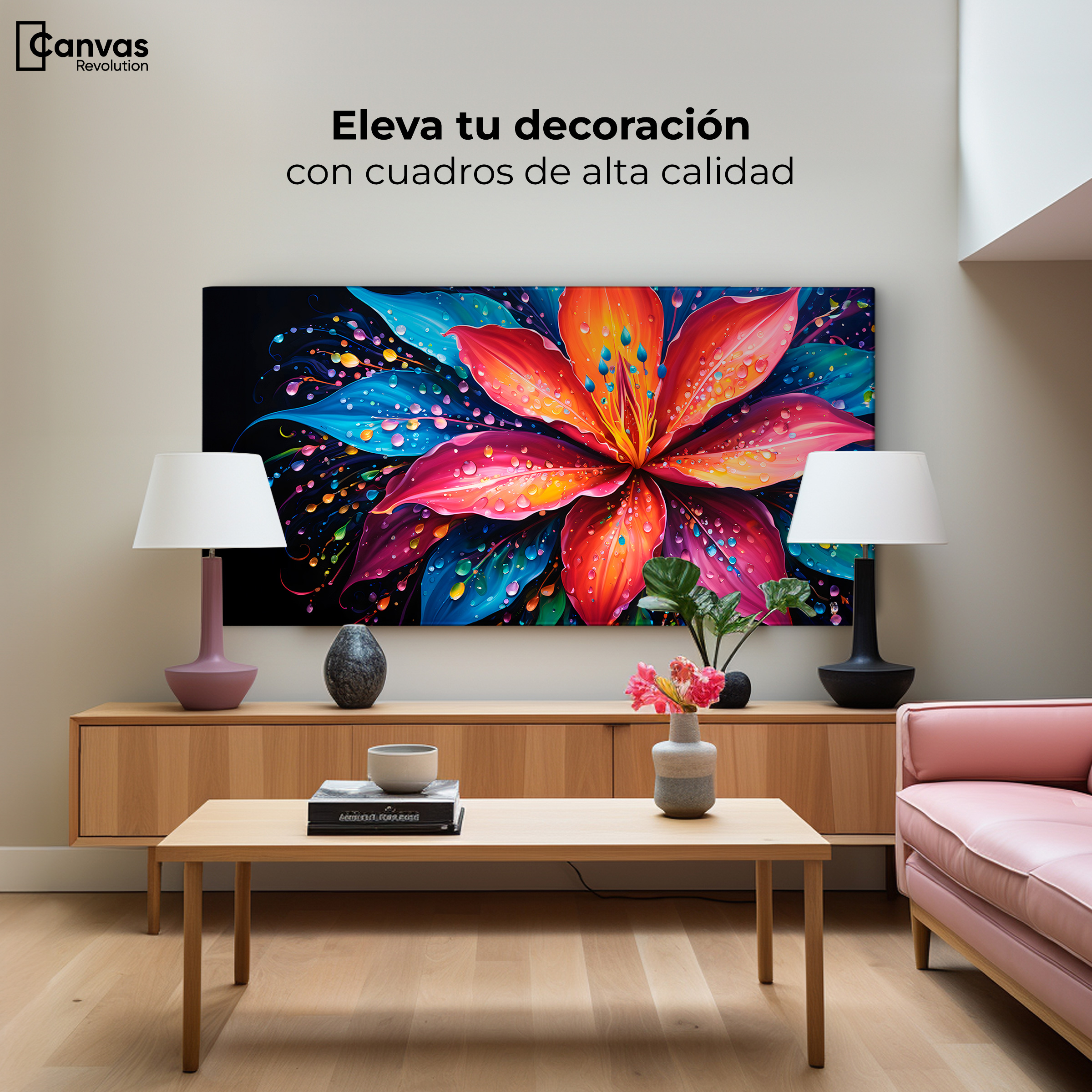 Foto 4 pulgar | Cuadro Decorativo Canvas Flor Aurea Nítida 120x60