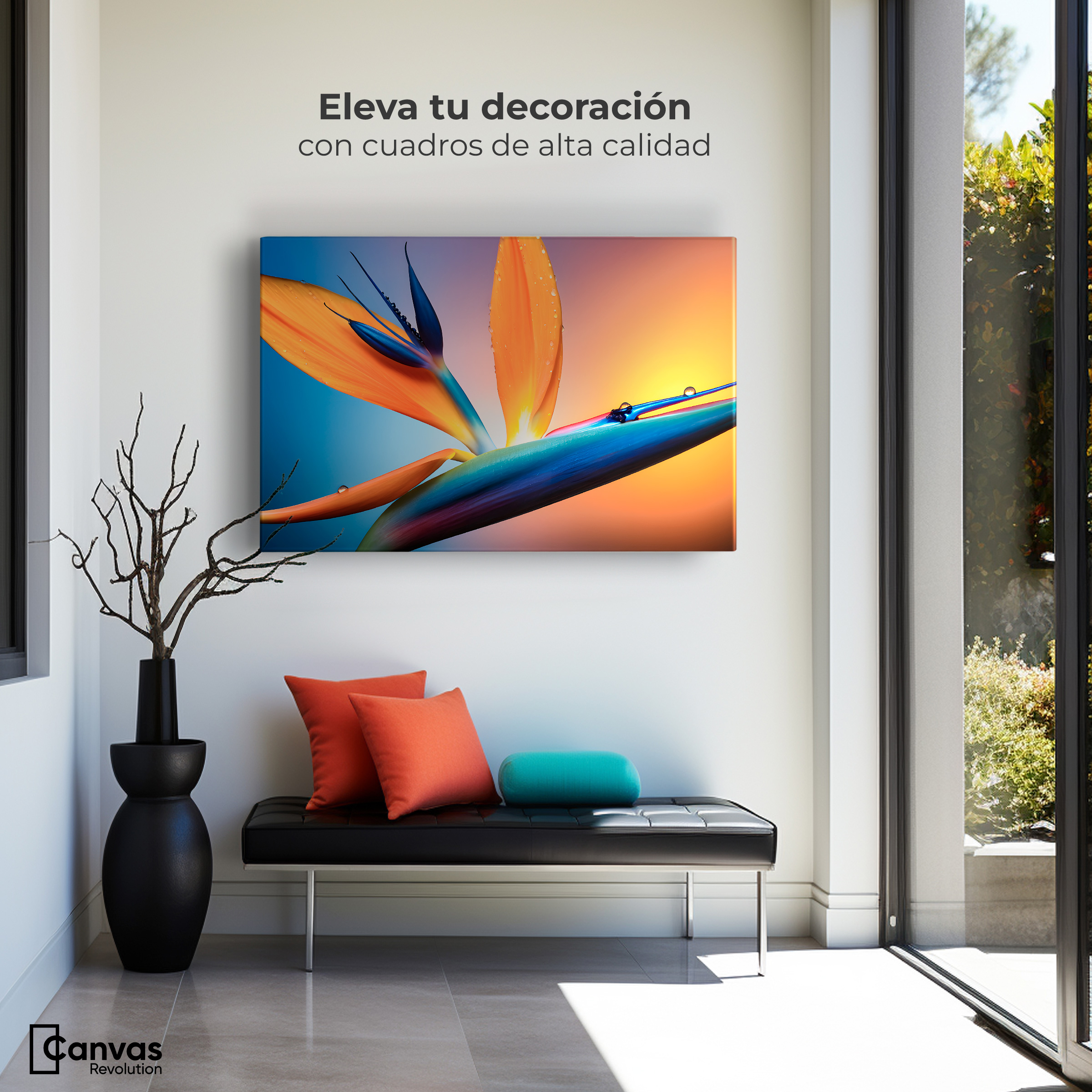 Foto 4 pulgar | Cuadro Decorativo Canvas Flor Paraíso Eterno 90x60