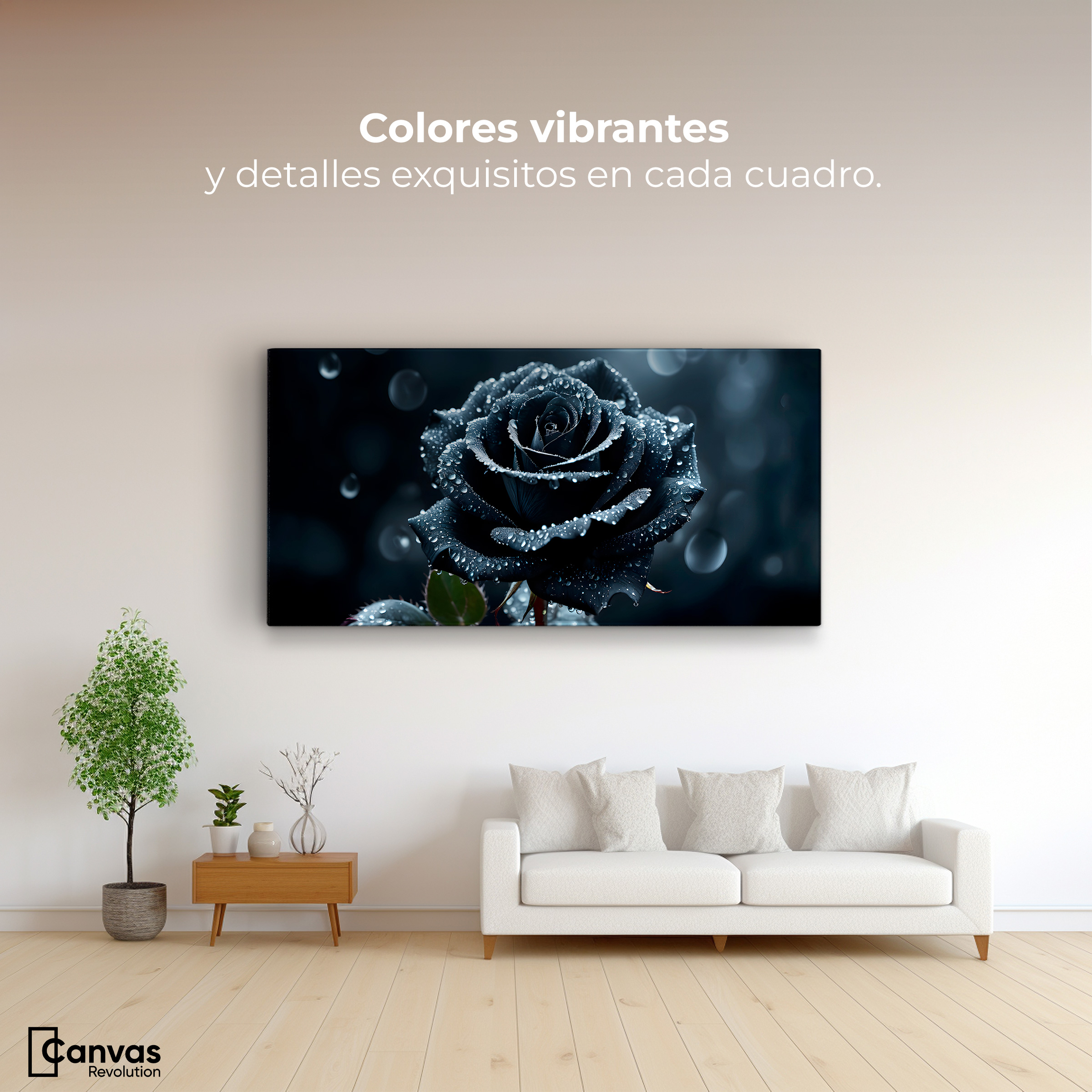 Foto 2 | Cuadro Decorativo Canvas Rosa Negra Poderosa 120x60