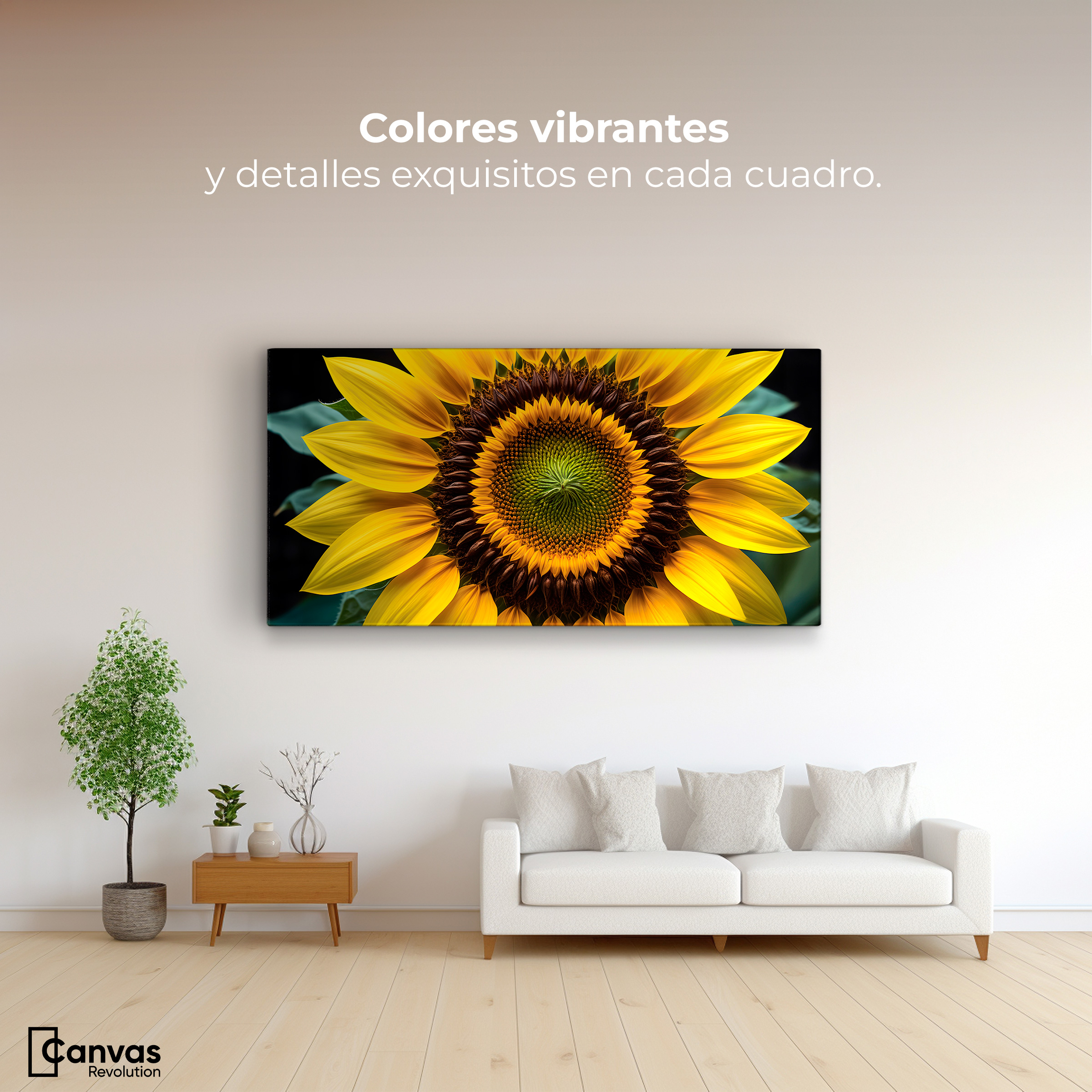 Foto 3 pulgar | Cuadro Decorativo Canvas Girasol Cercano 120x60