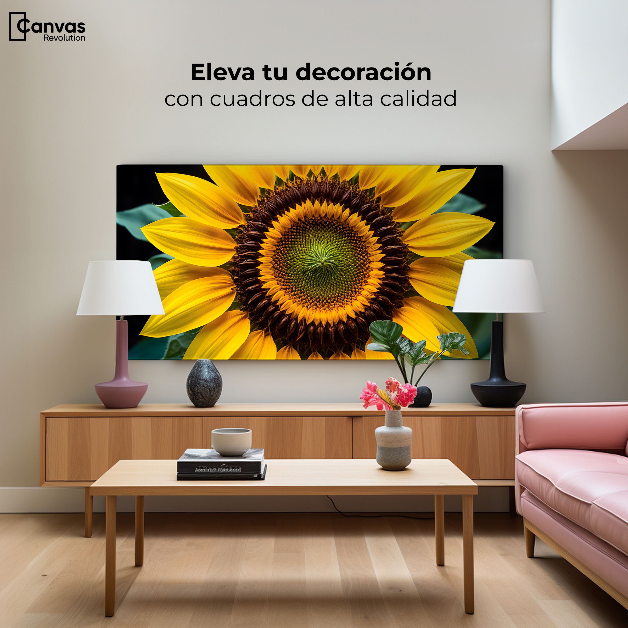 Foto 4 pulgar | Cuadro Decorativo Canvas Girasol Cercano 120x60