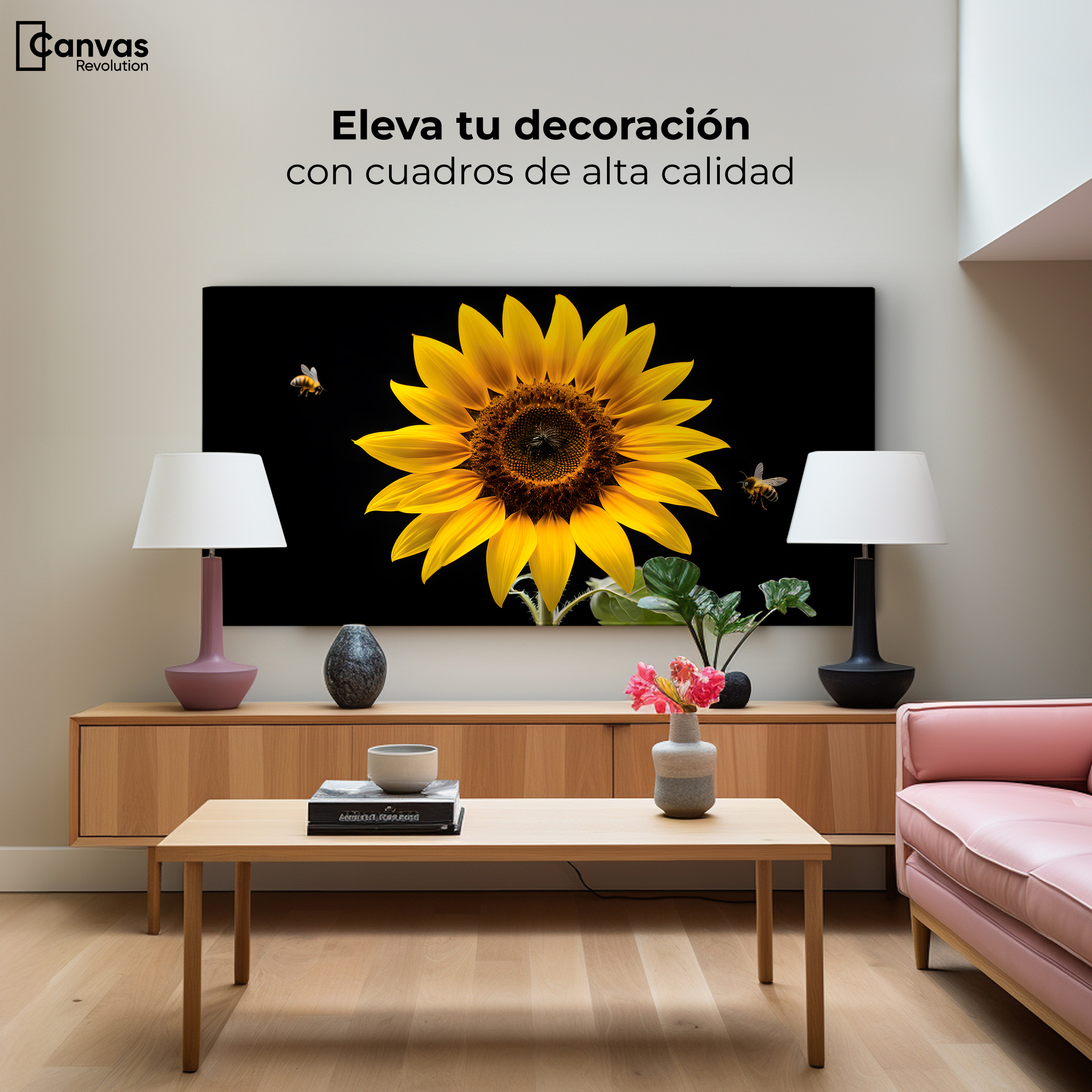 Foto 4 pulgar | Cuadro Decorativo Canvas Girasol En Vuelo 120x60