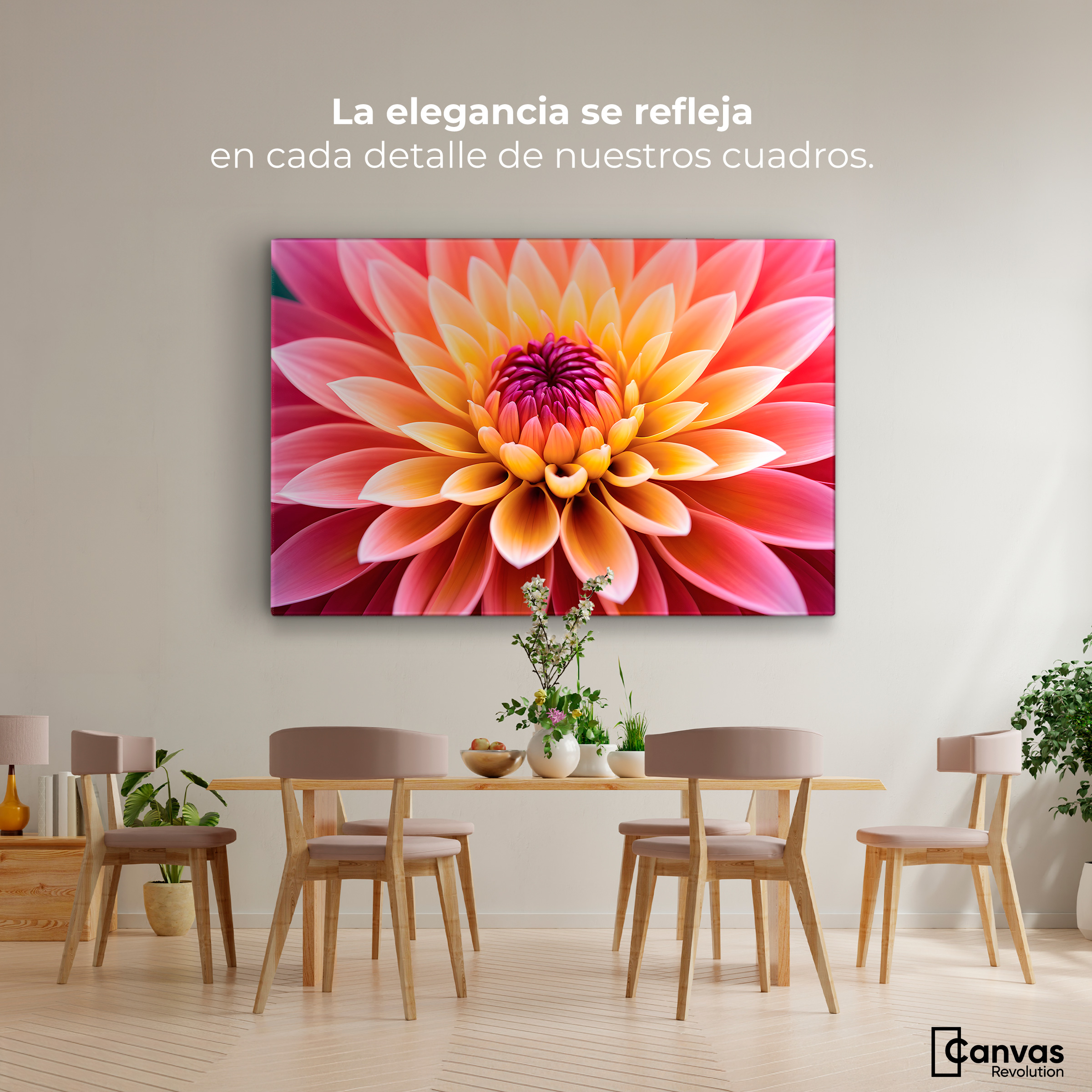 Foto 3 pulgar | Cuadro Decorativo Canvas Dahlia Vibrante 90x60