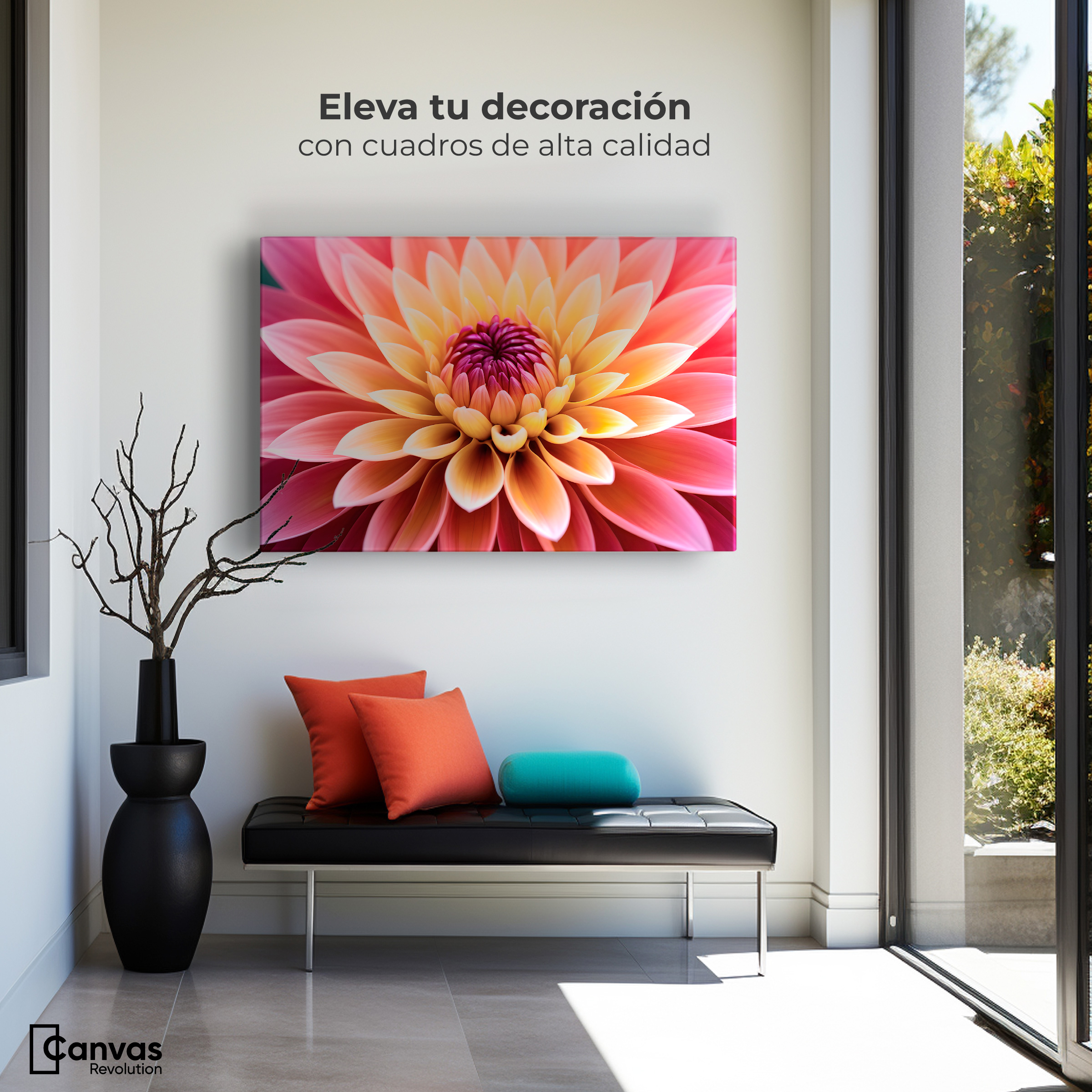 Foto 4 pulgar | Cuadro Decorativo Canvas Dahlia Vibrante 90x60