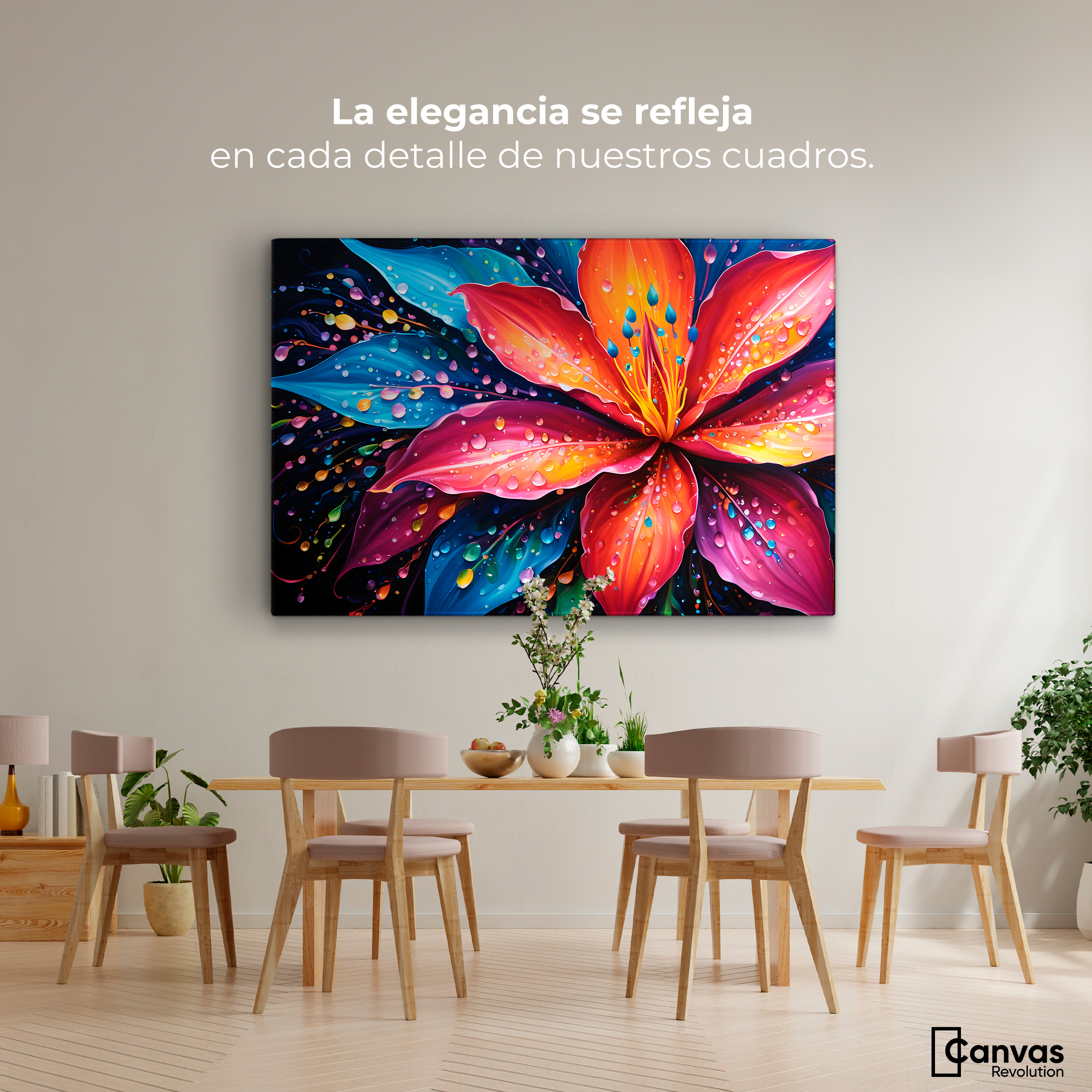 Foto 2 | Cuadro Decorativo Canvas Flor Aurea Nítida 90x60