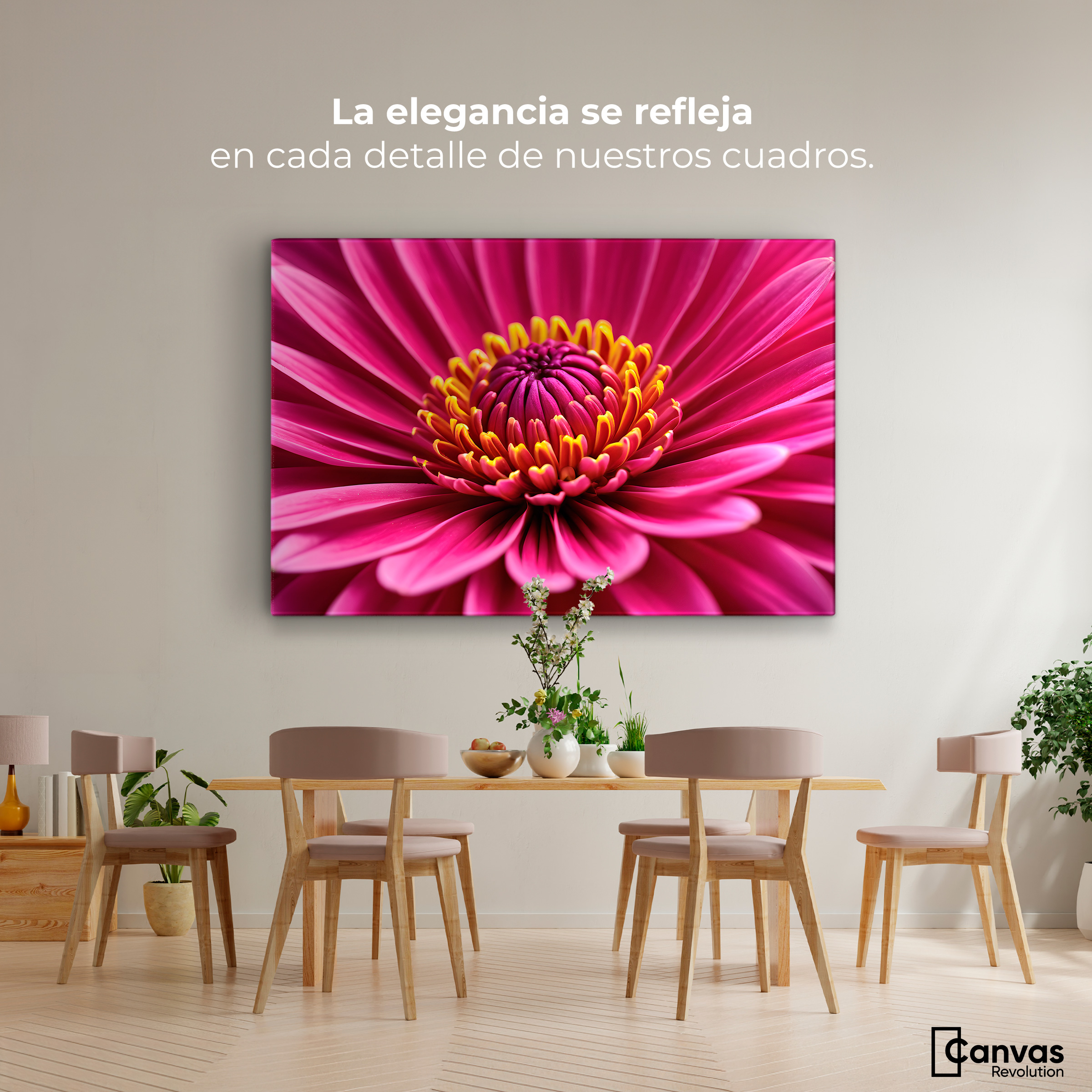 Foto 3 pulgar | Cuadro Decorativo Canvas Zinnia Magia Rosa 90x60