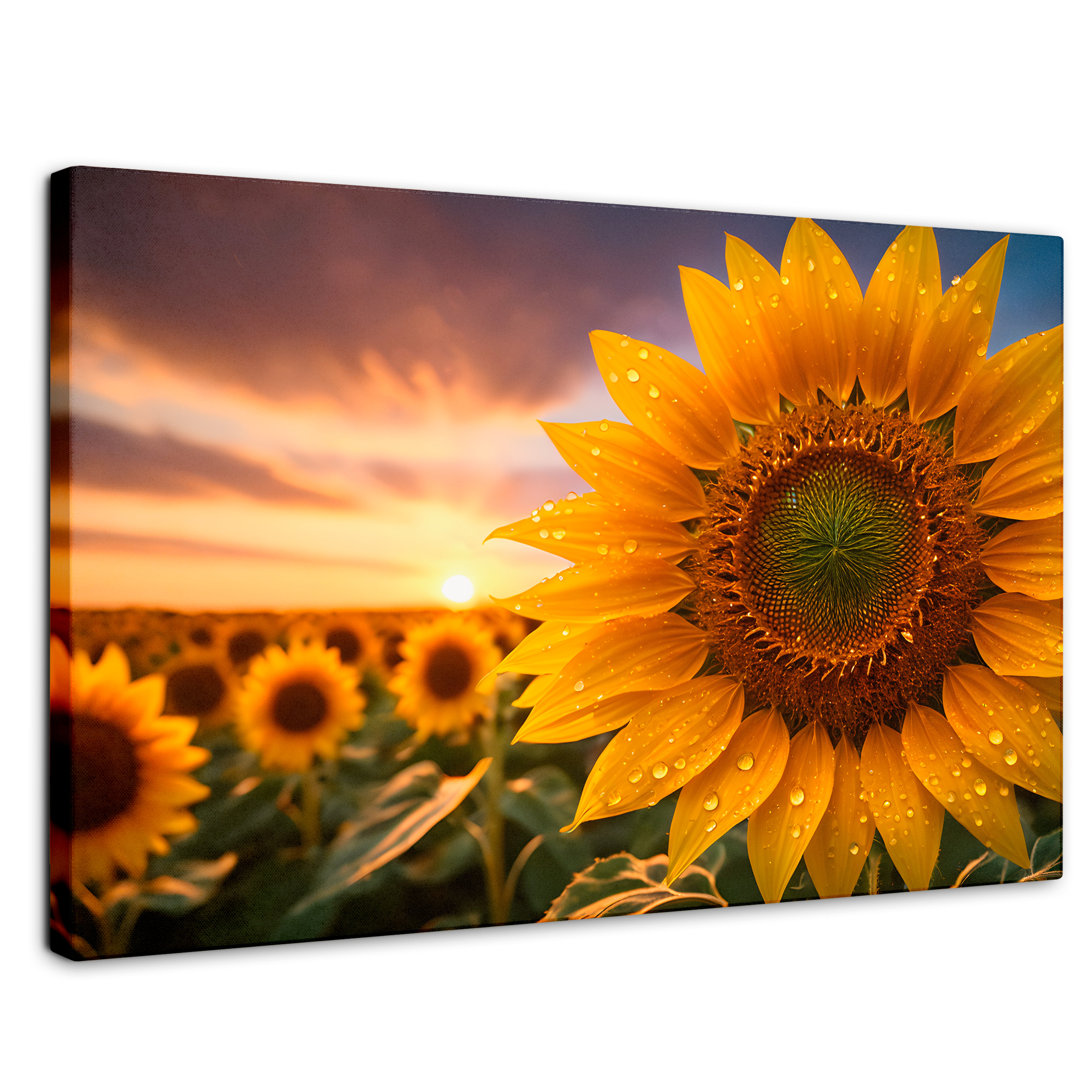 Foto 2 pulgar | Cuadro Decorativo Canvas Girasol Atardecer 90x60