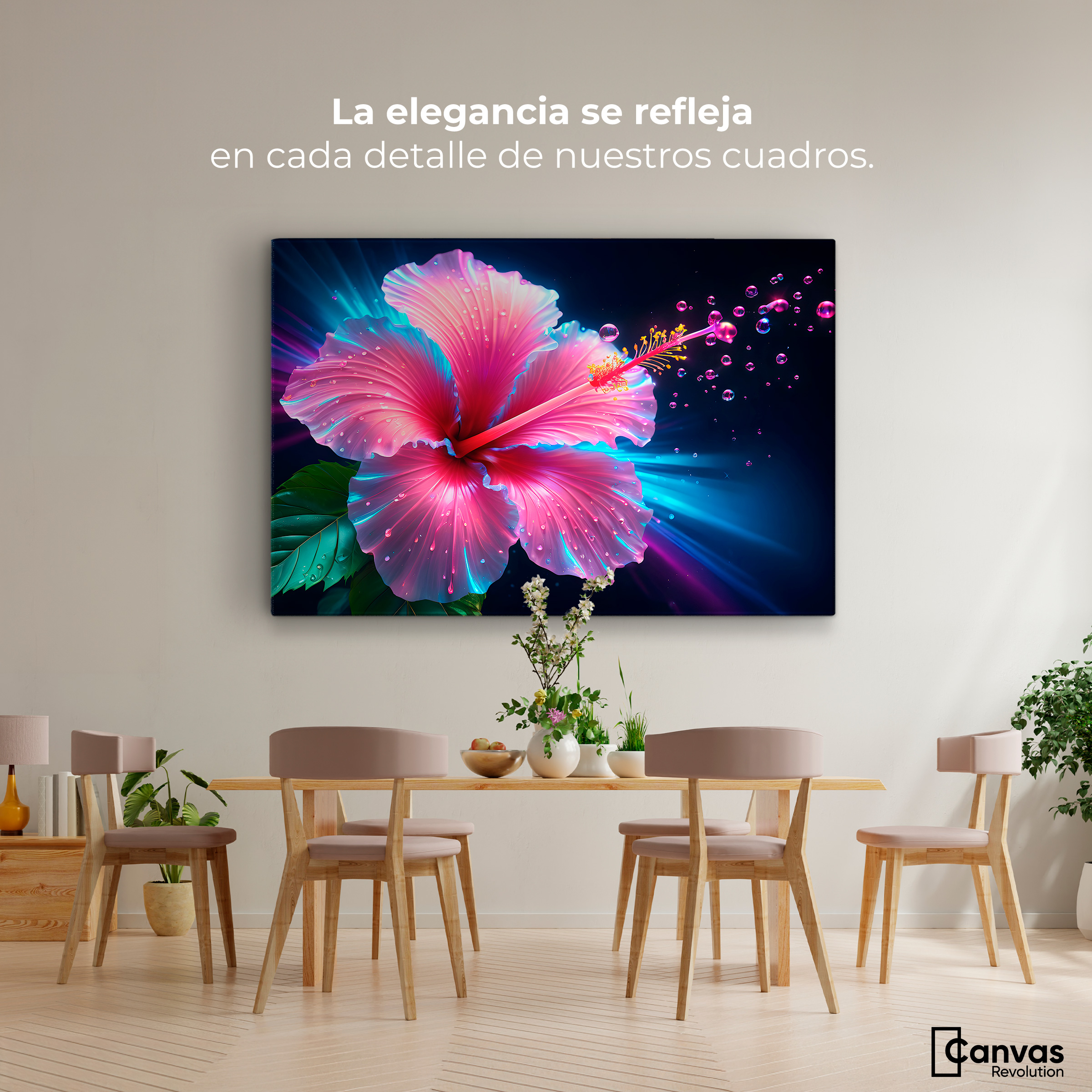 Foto 2 | Cuadro Decorativo Canvas Aura Hibisco Mágico 90x60