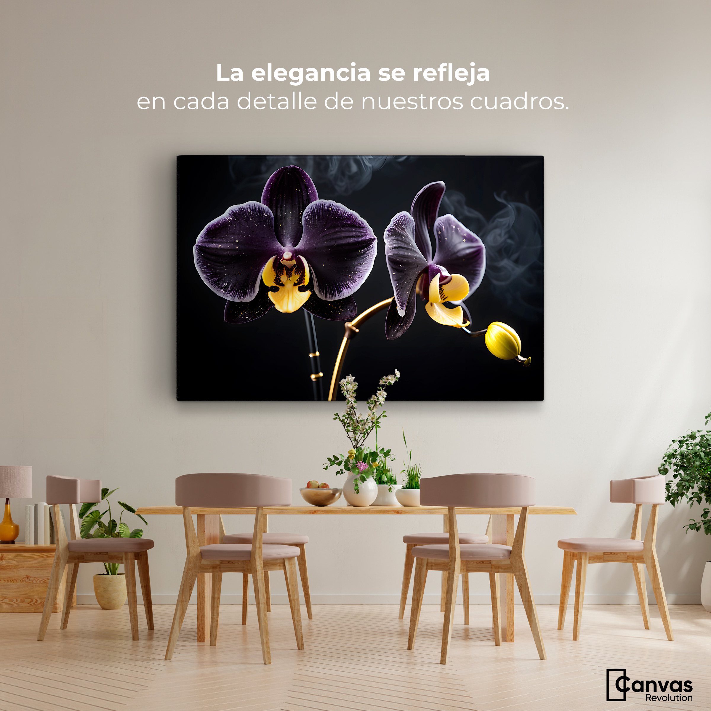 Foto 3 pulgar | Cuadro Decorativo Canvas Orquídea Bicolor 90x60