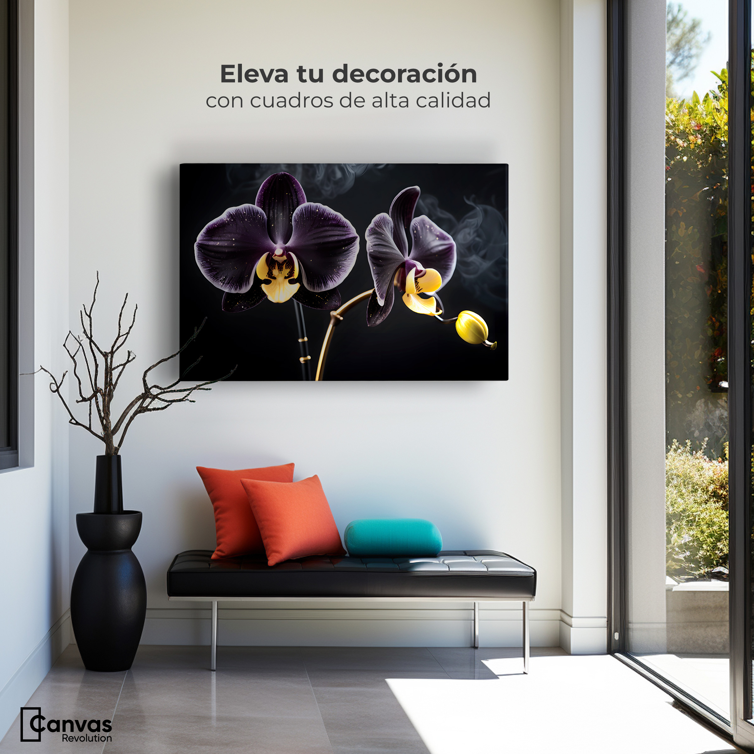 Foto 4 pulgar | Cuadro Decorativo Canvas Orquídea Bicolor 90x60