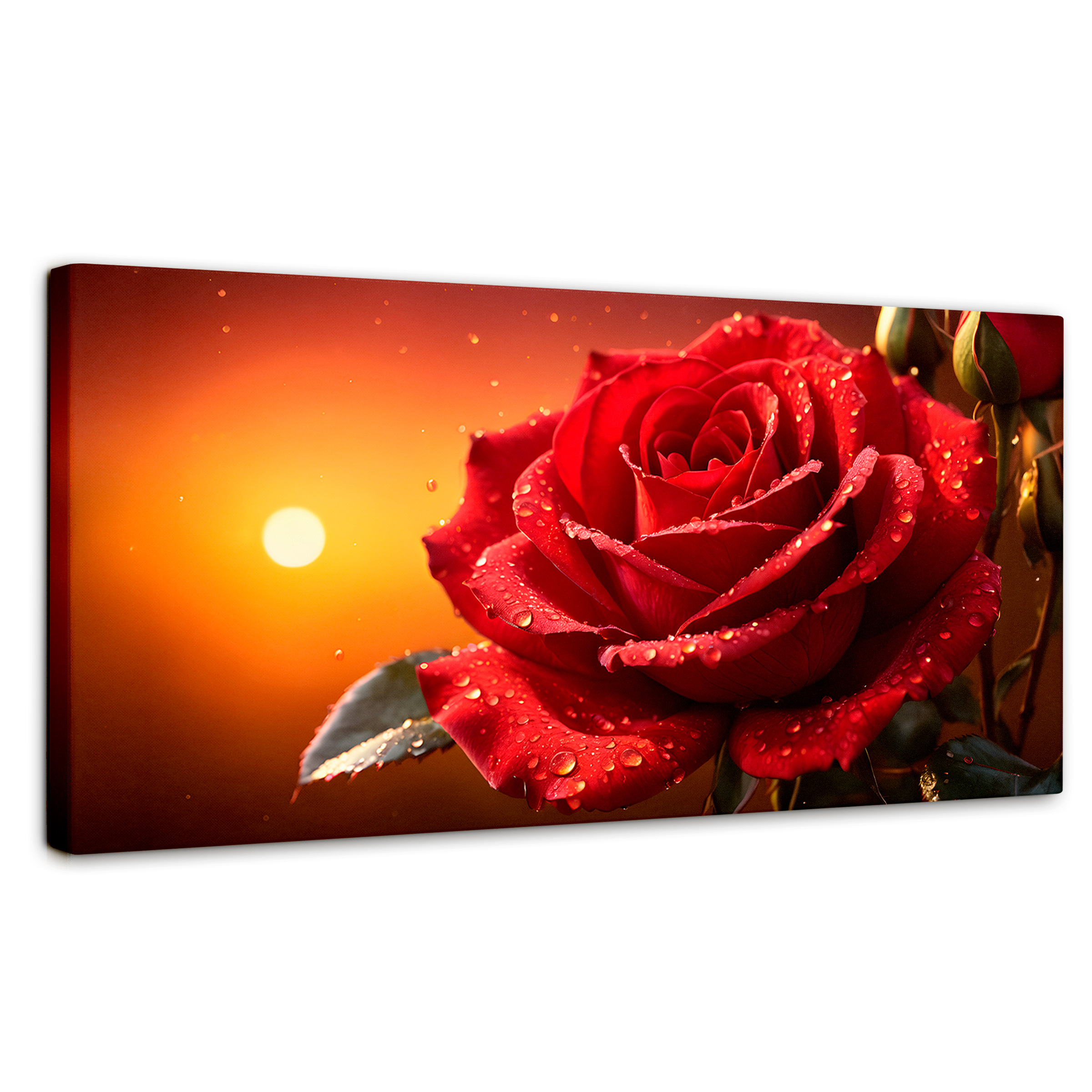 Cuadro Decorativo Canvas Rosa Escarlata Viva 120x60