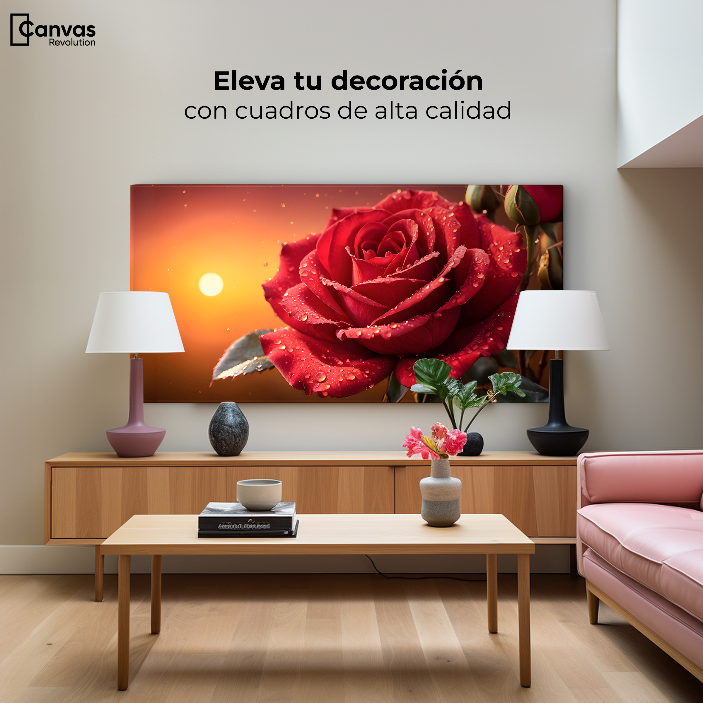 Foto 3 | Cuadro Decorativo Canvas Rosa Escarlata Viva 120x60