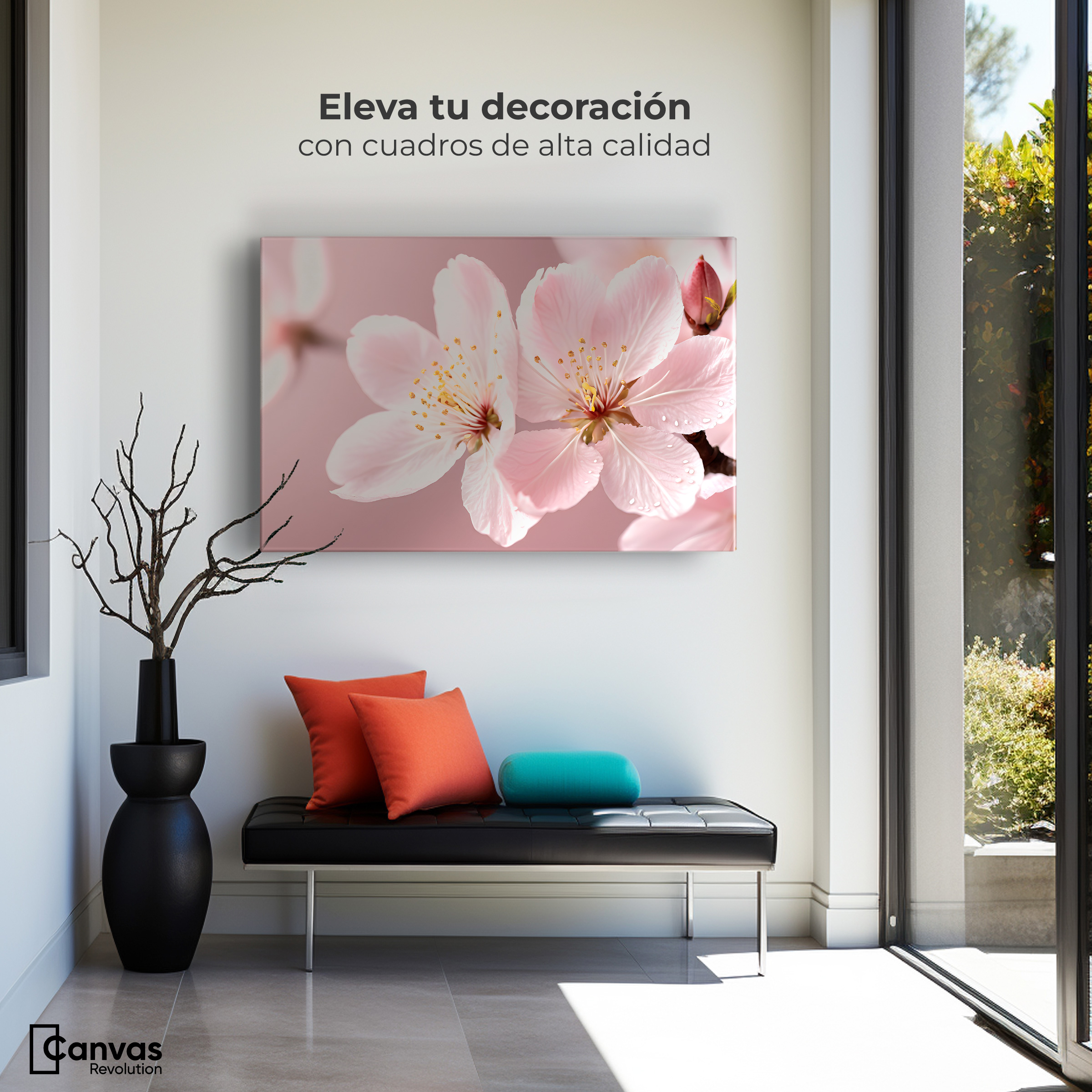 Foto 4 pulgar | Cuadro Decorativo Canvas Cerezo Rosado Flor 90x60