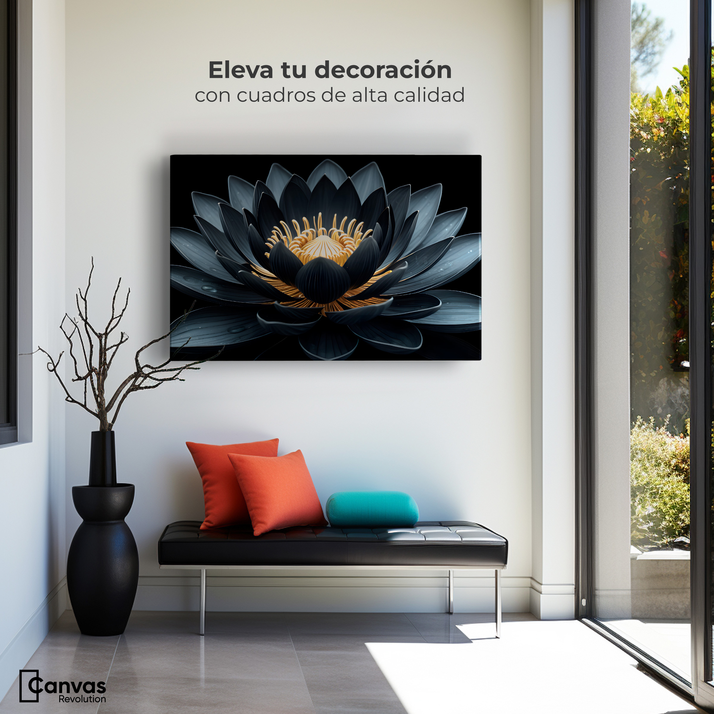 Foto 4 pulgar | Cuadro Decorativo Canvas Loto En Sombra 90x60