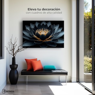 Foto 3 | Cuadro Decorativo Canvas Loto En Sombra 90x60