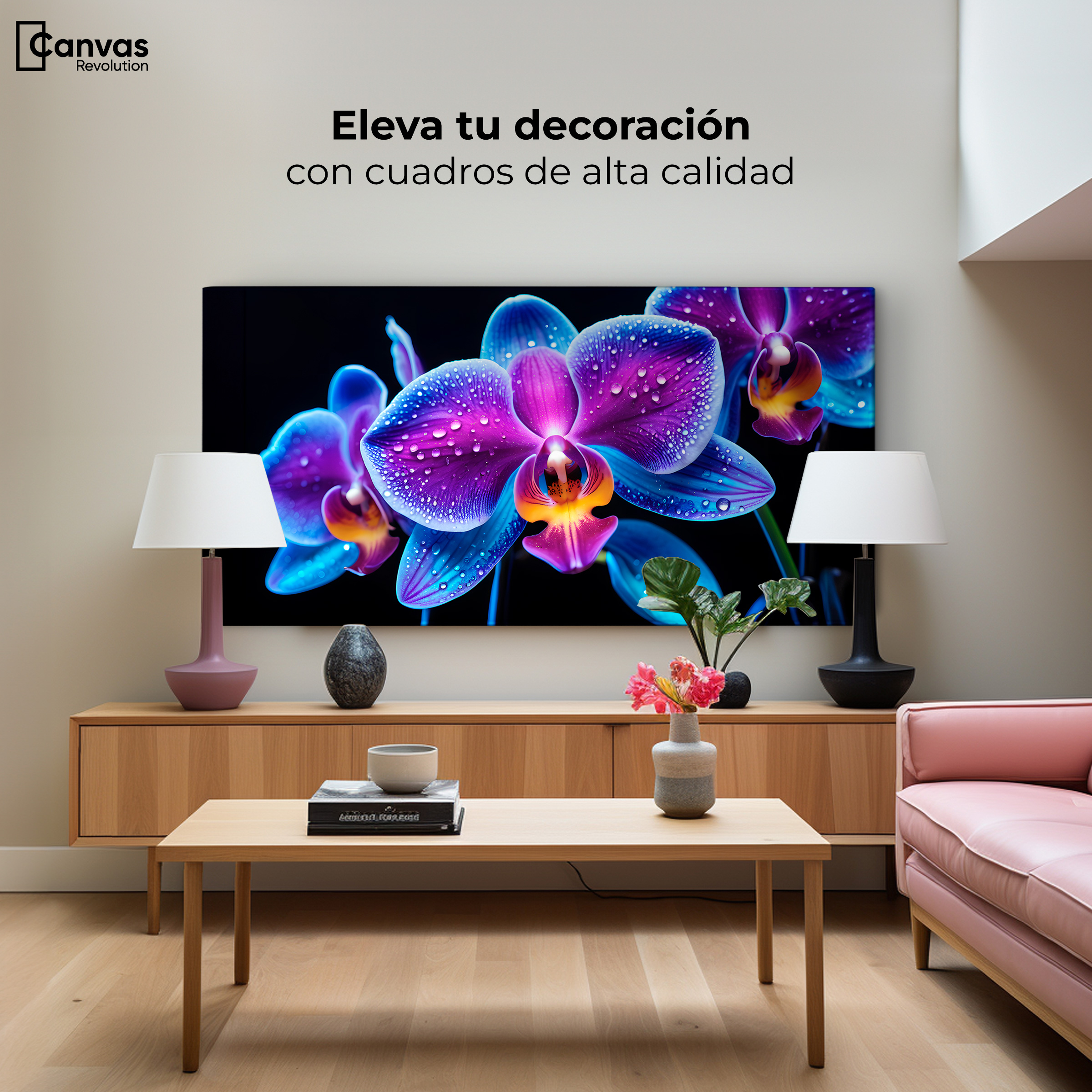 Foto 4 pulgar | Cuadro Decorativo Canvas Orquídea Radiante 120x60