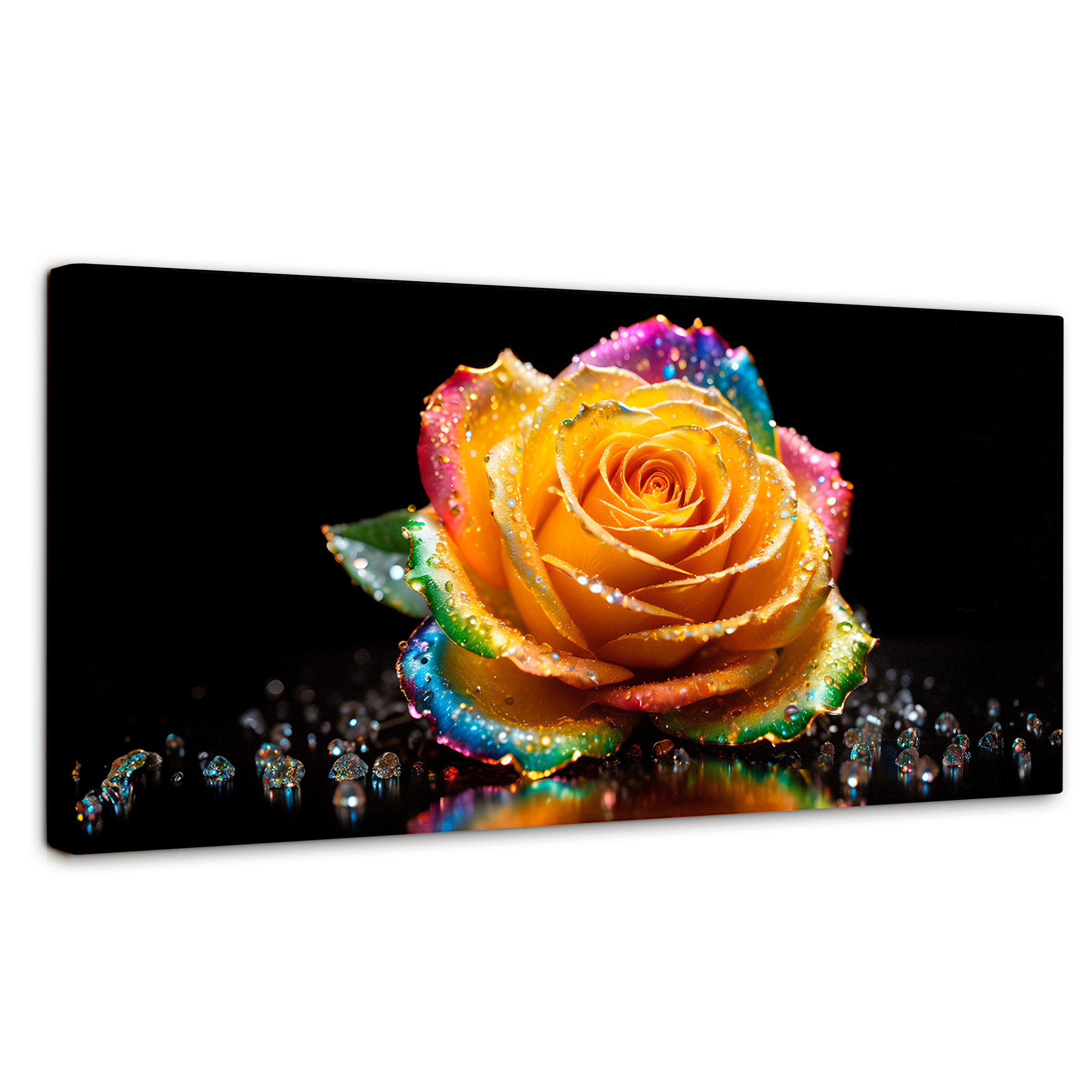 Cuadro Decorativo Canvas Rosa Multicolor 120x60