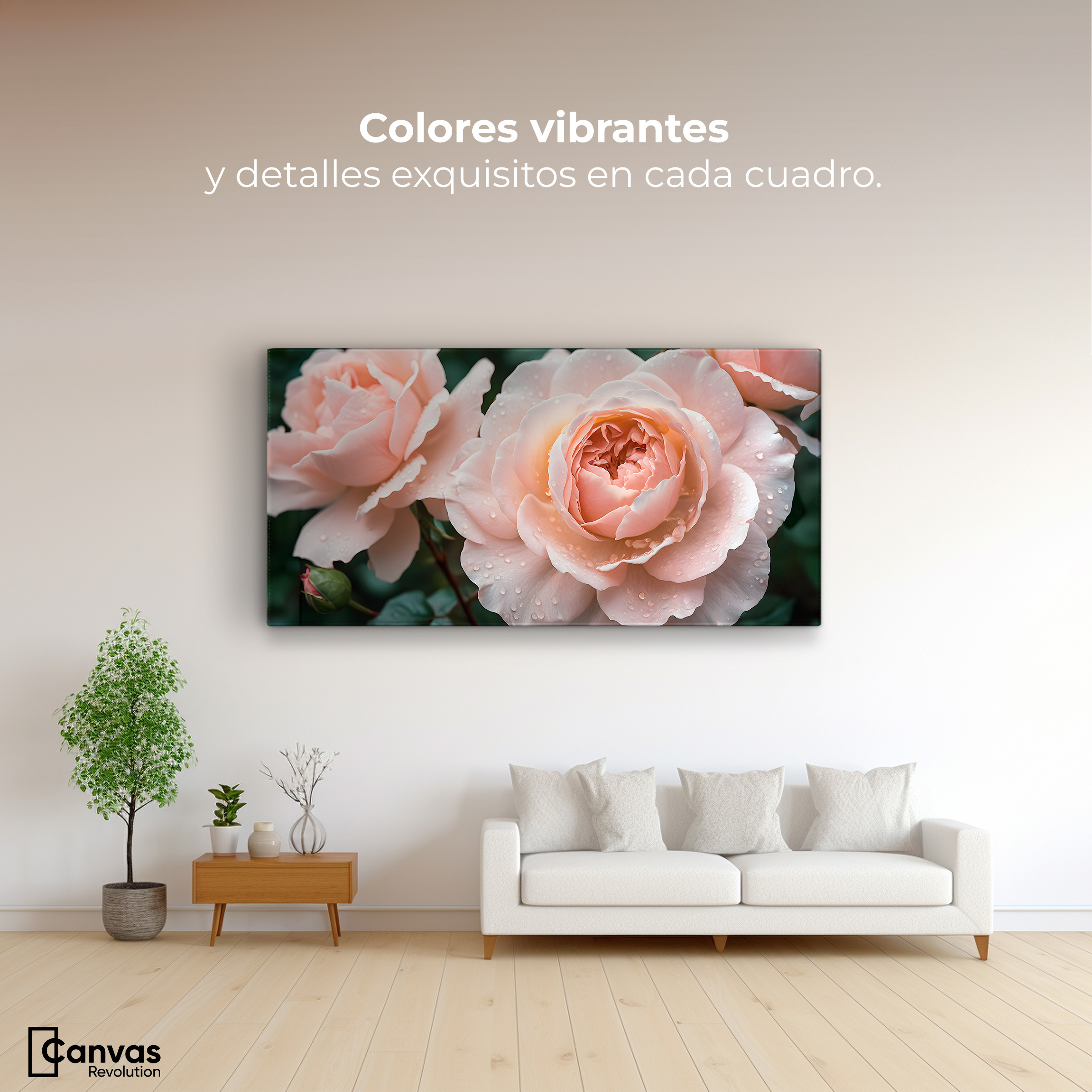 Foto 3 pulgar | Cuadro Decorativo Canvas Eterna Rosa Inglesa 120x60