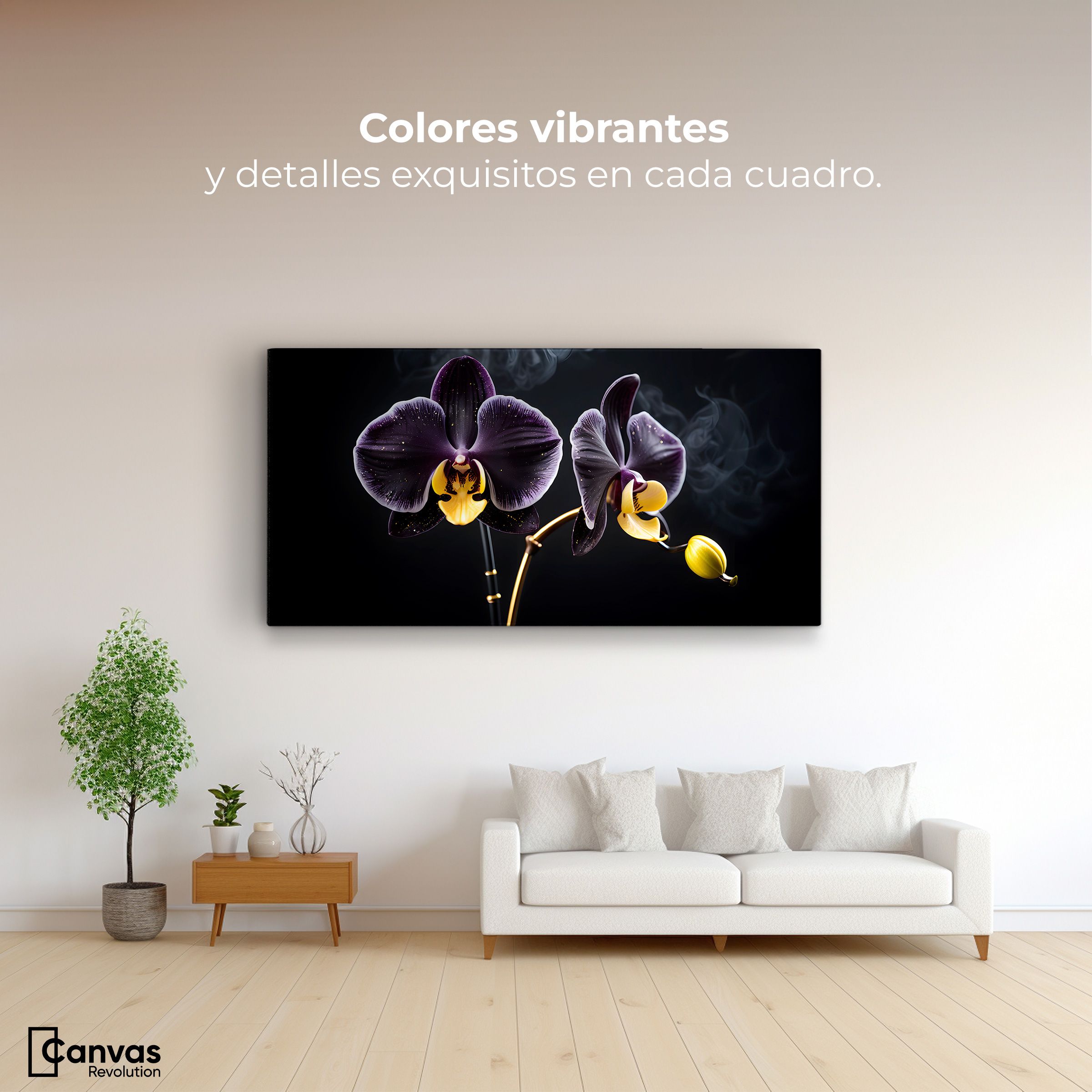 Foto 3 pulgar | Cuadro Decorativo Canvas Orquídea Bicolor 120x60