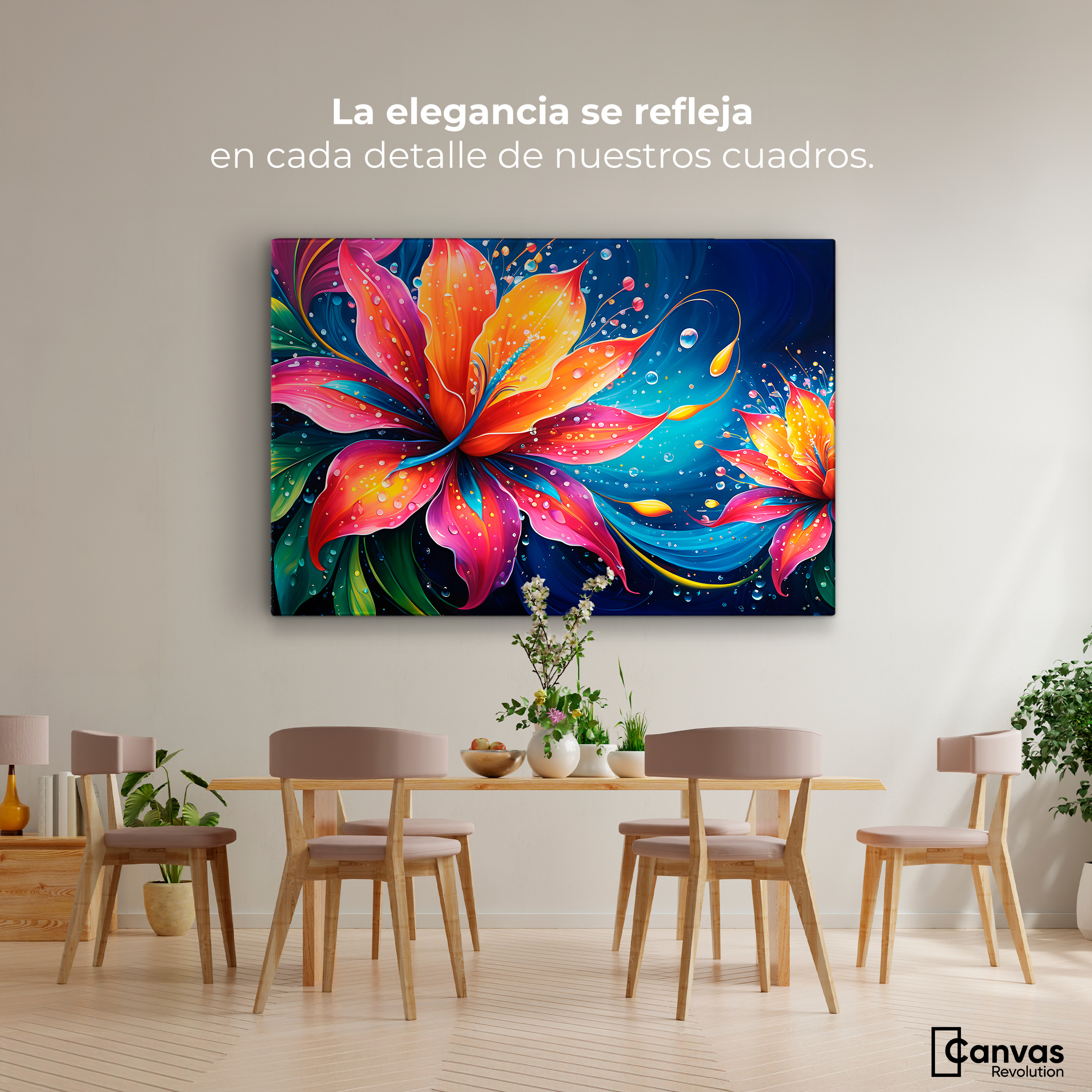 Foto 2 | Cuadro Decorativo Canvas Flor Aurea Viva 90x60