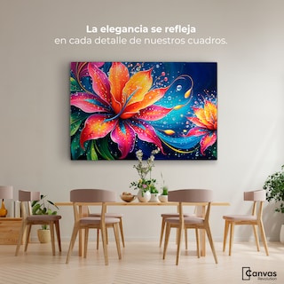 Foto 2 | Cuadro Decorativo Canvas Flor Aurea Viva 90x60