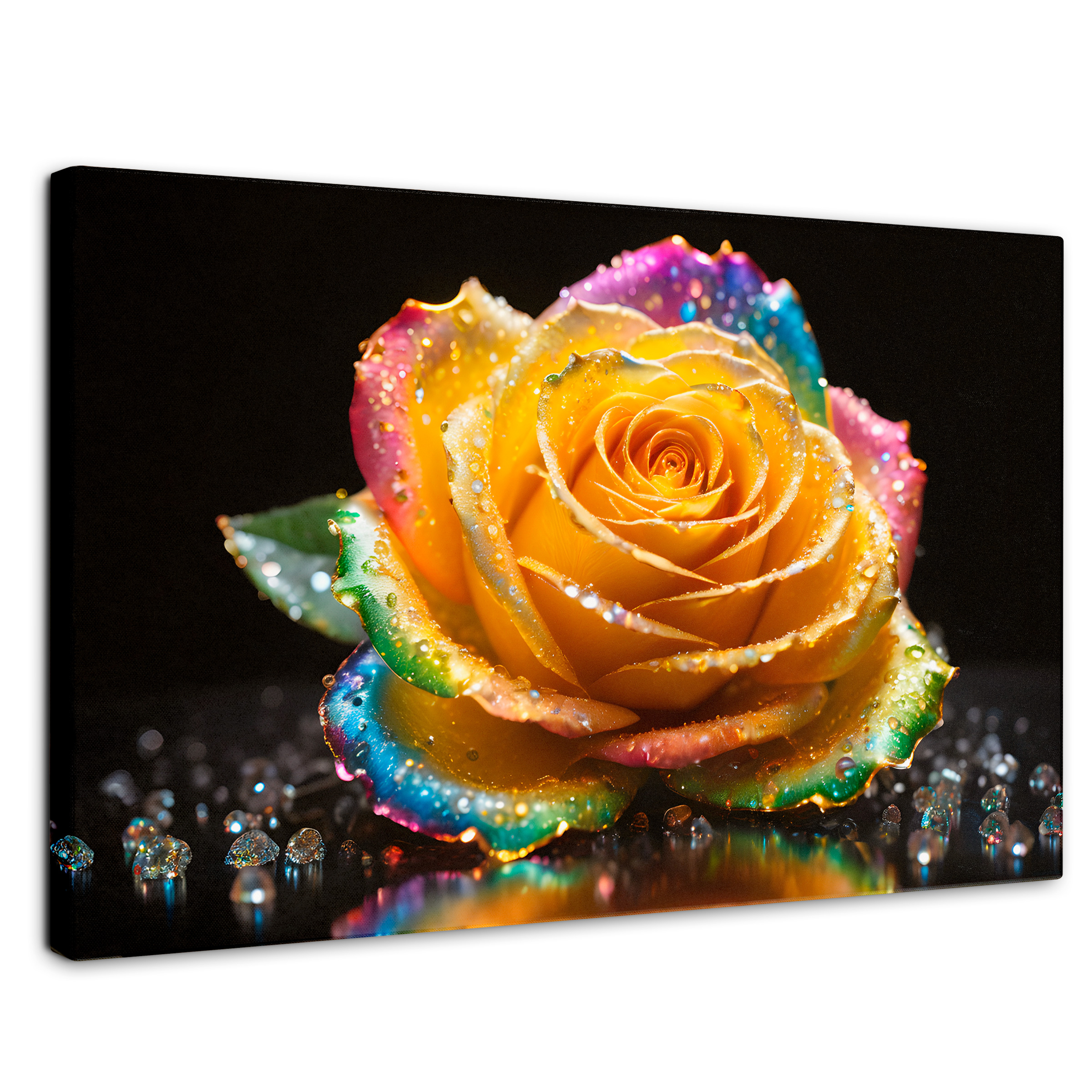 Cuadro Decorativo Canvas Rosa Multicolor 90x60