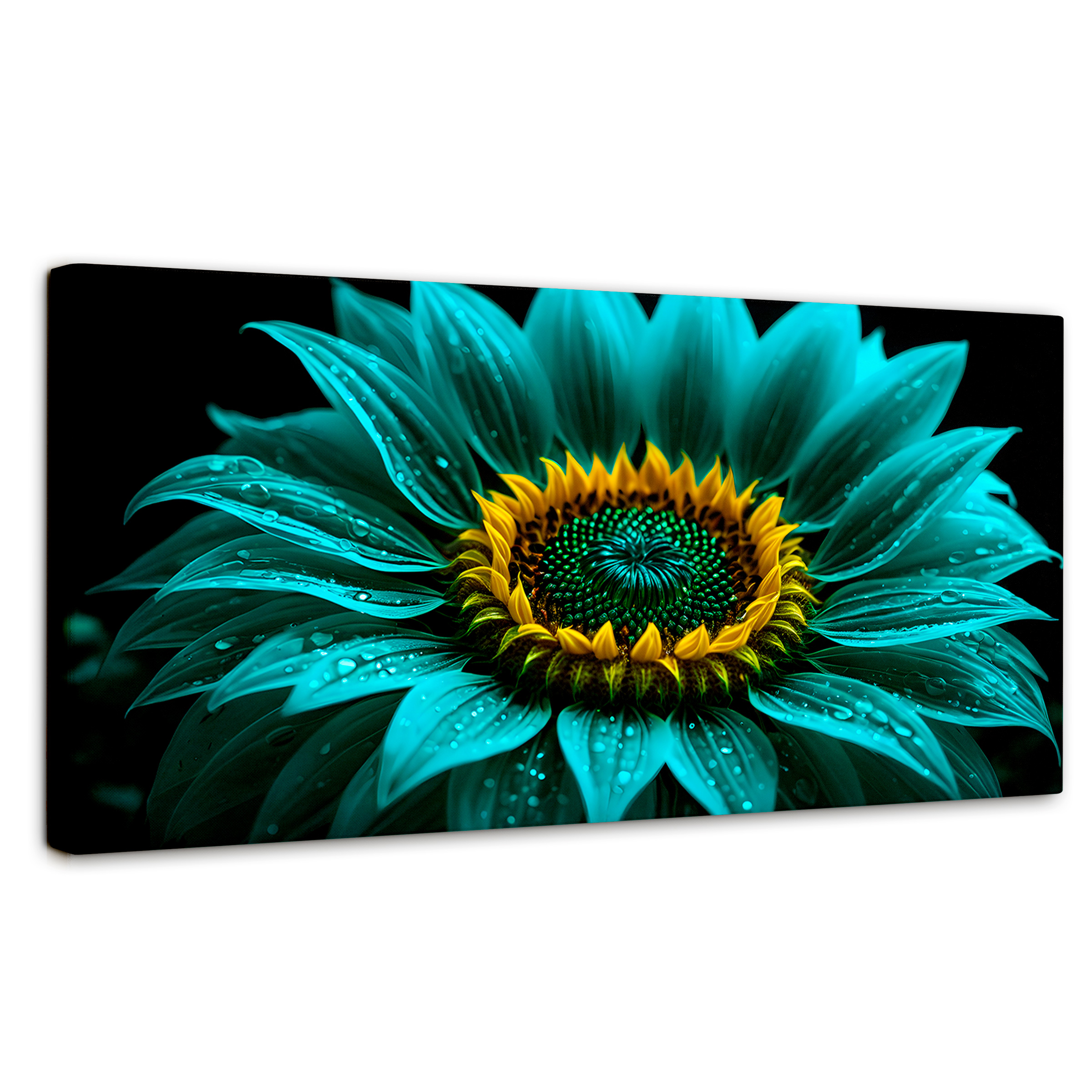 Foto 2 pulgar | Cuadro Decorativo Canvas Girasol Aguamarina 120x60