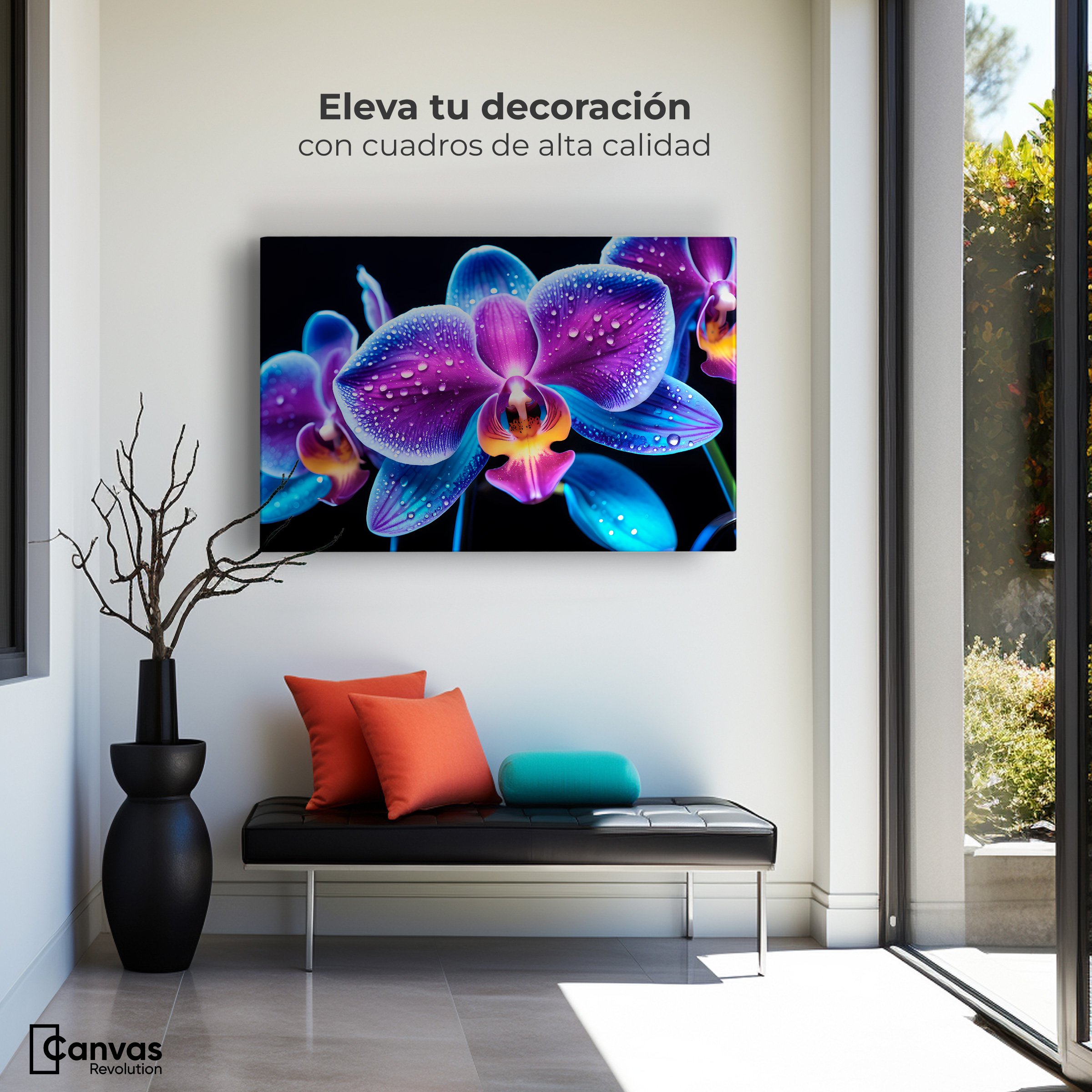 Foto 4 pulgar | Cuadro Decorativo Canvas Orquídea Radiante 90x60